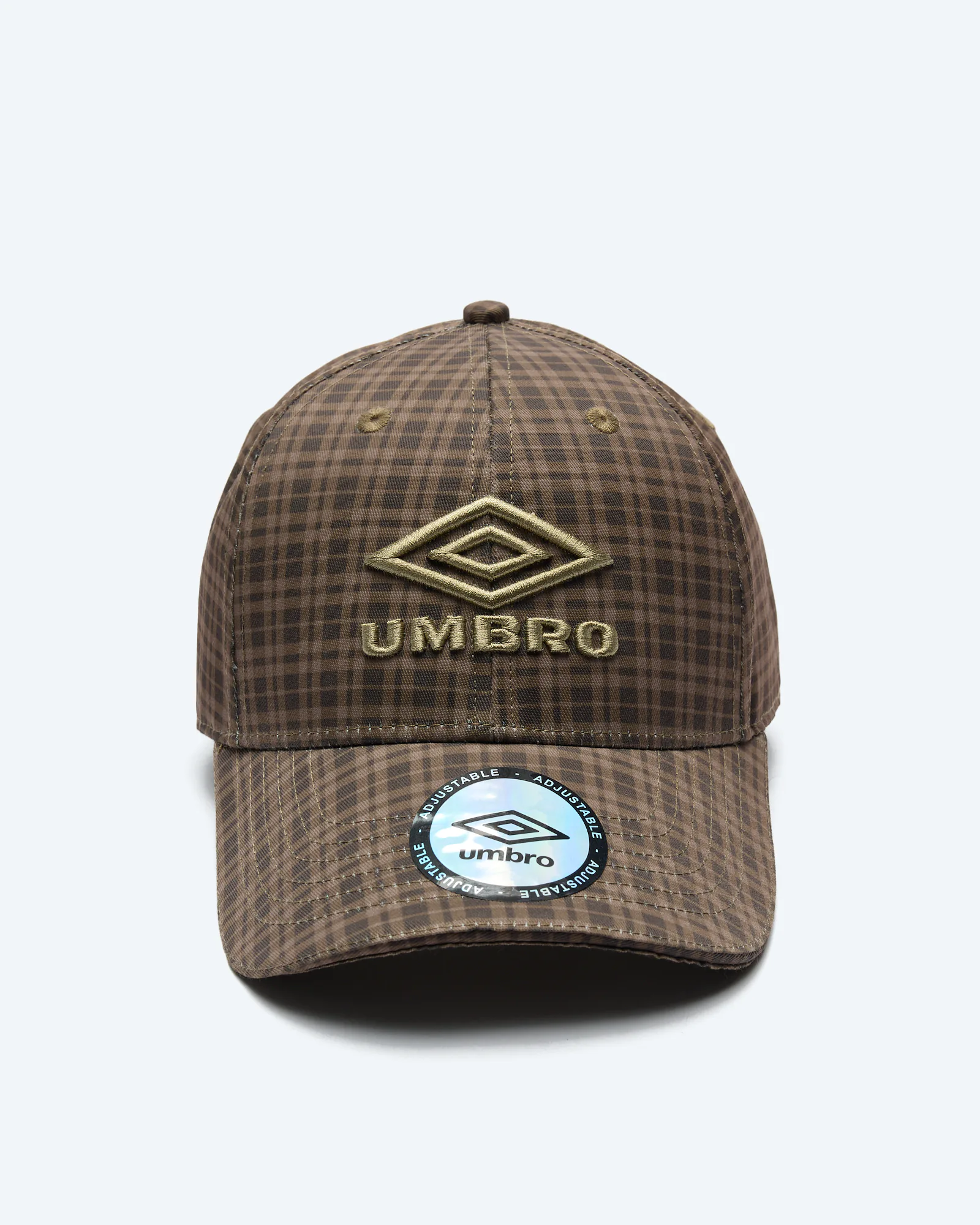 Check Print Cap Brown