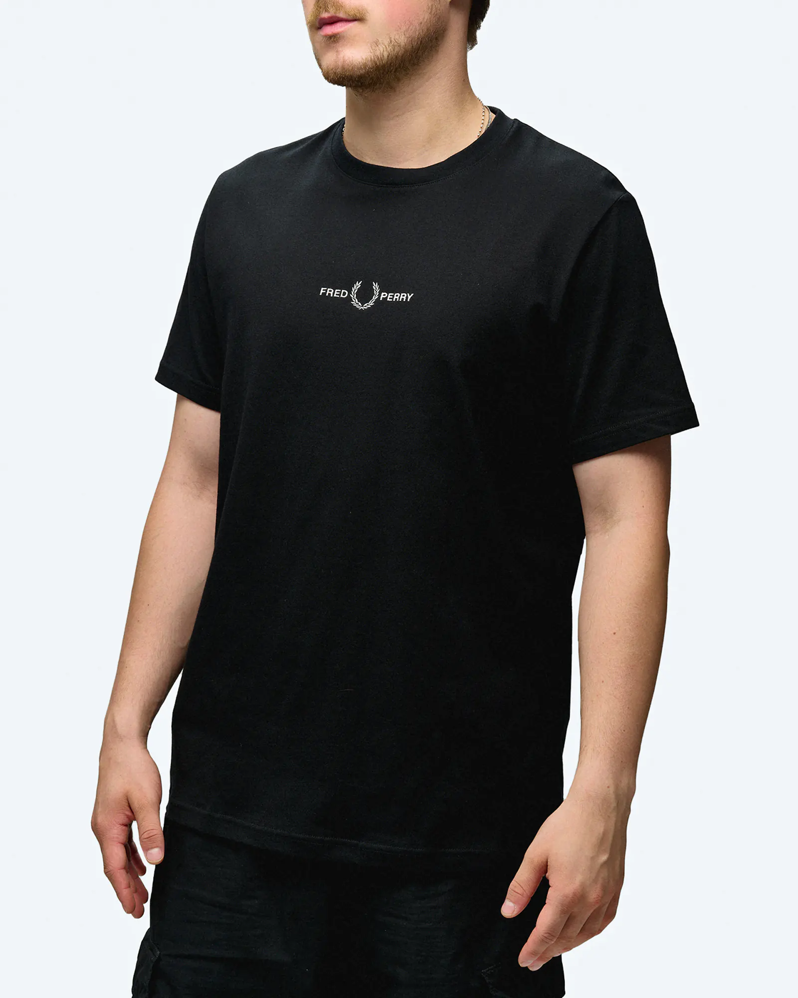 Fred Perry Embroidered T-Shirt Black Fred Perry Embroidered T-Shirt Black