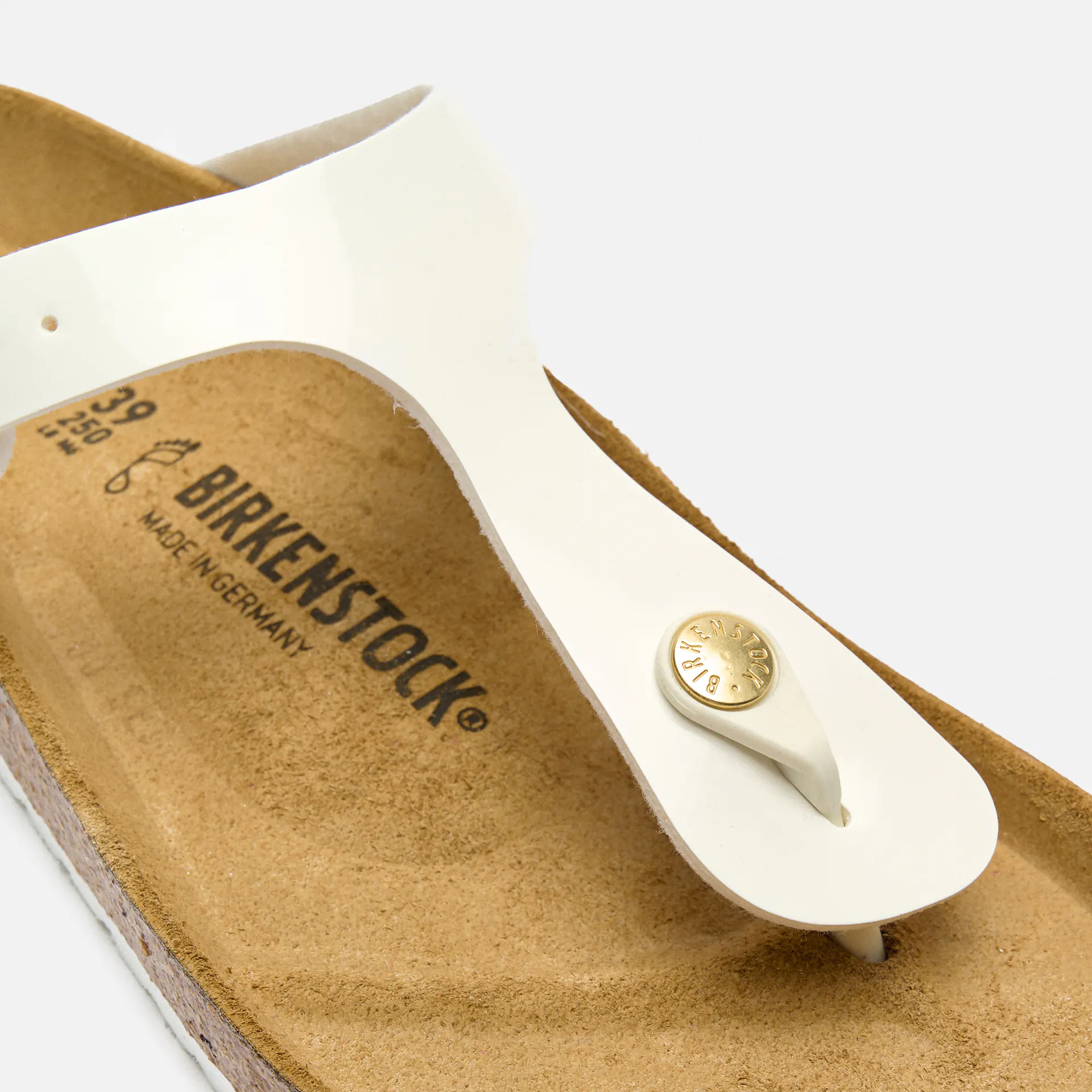Birkenstock Gizeh Birko-Flor (Regular Fit) Sandals Patent White