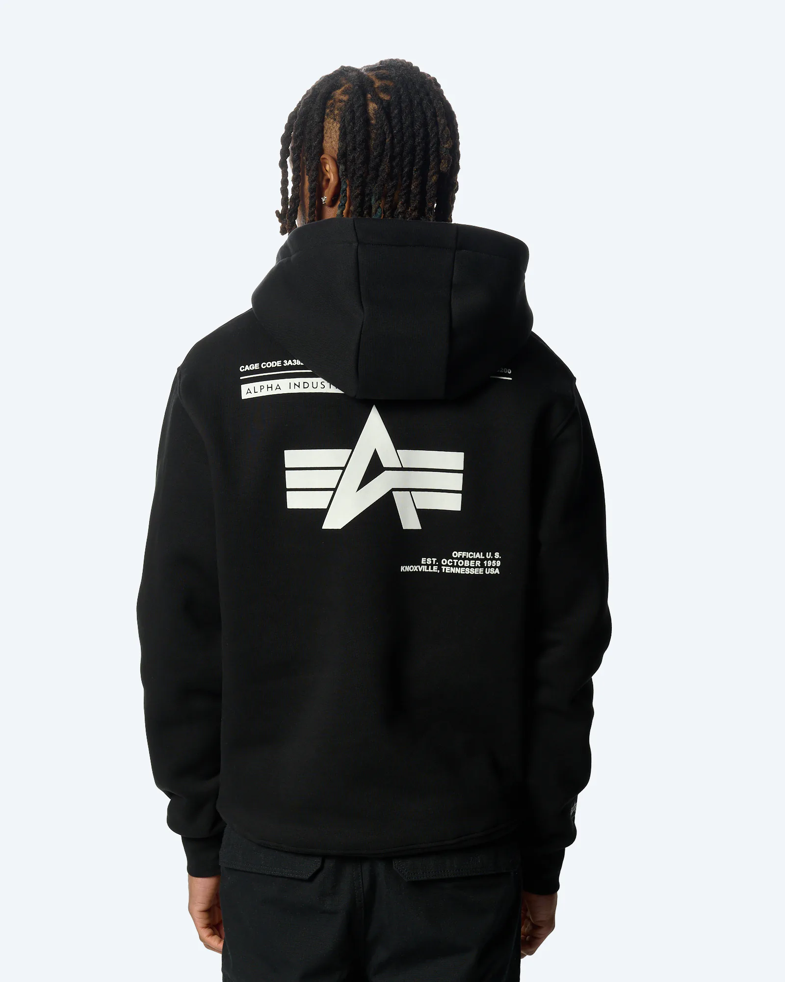 Alpha Industries Label Hoodie Backprint Black
