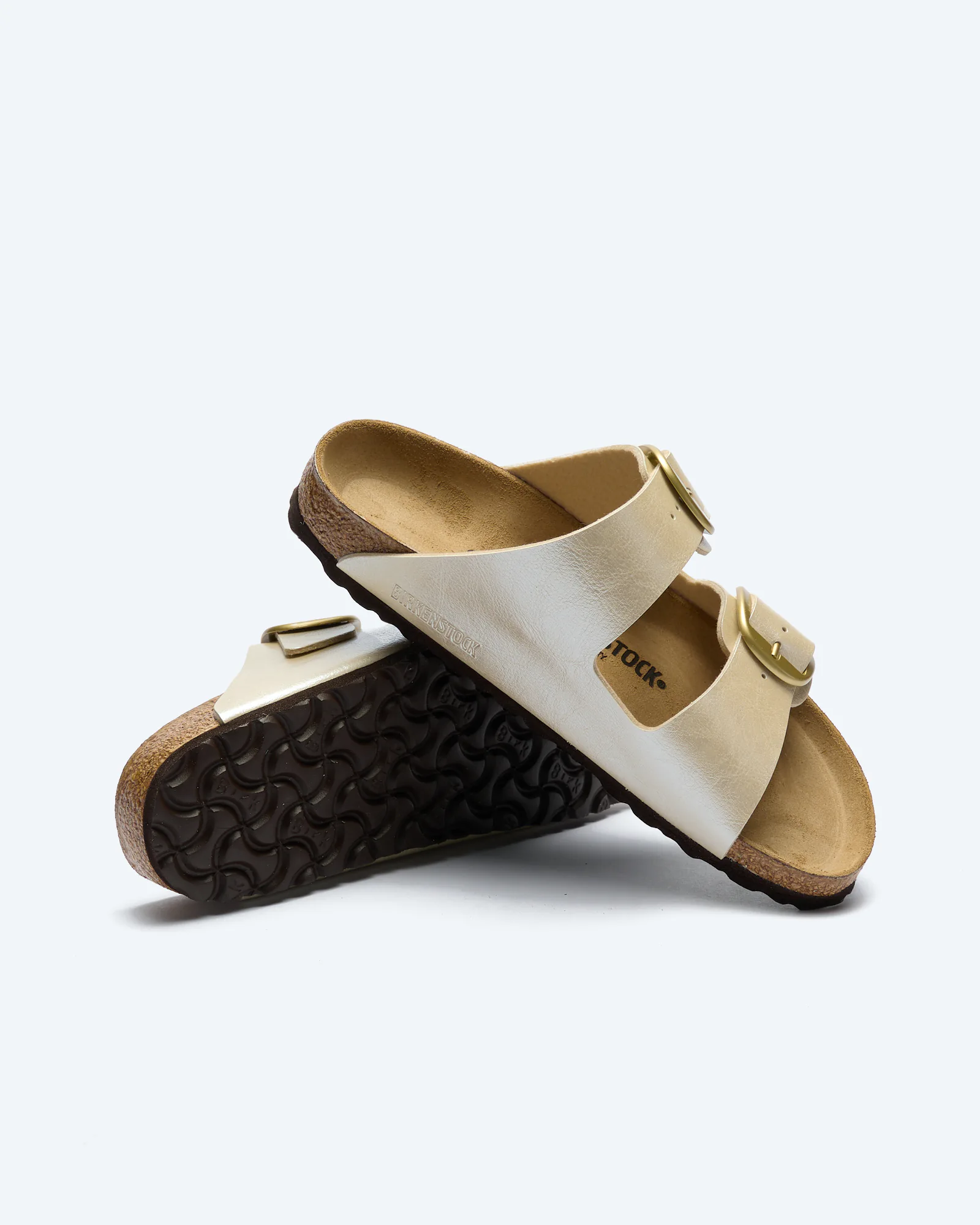 Birkenstock Arizona Big Buckle Birko-Flor Sandals Graceful Pearl White