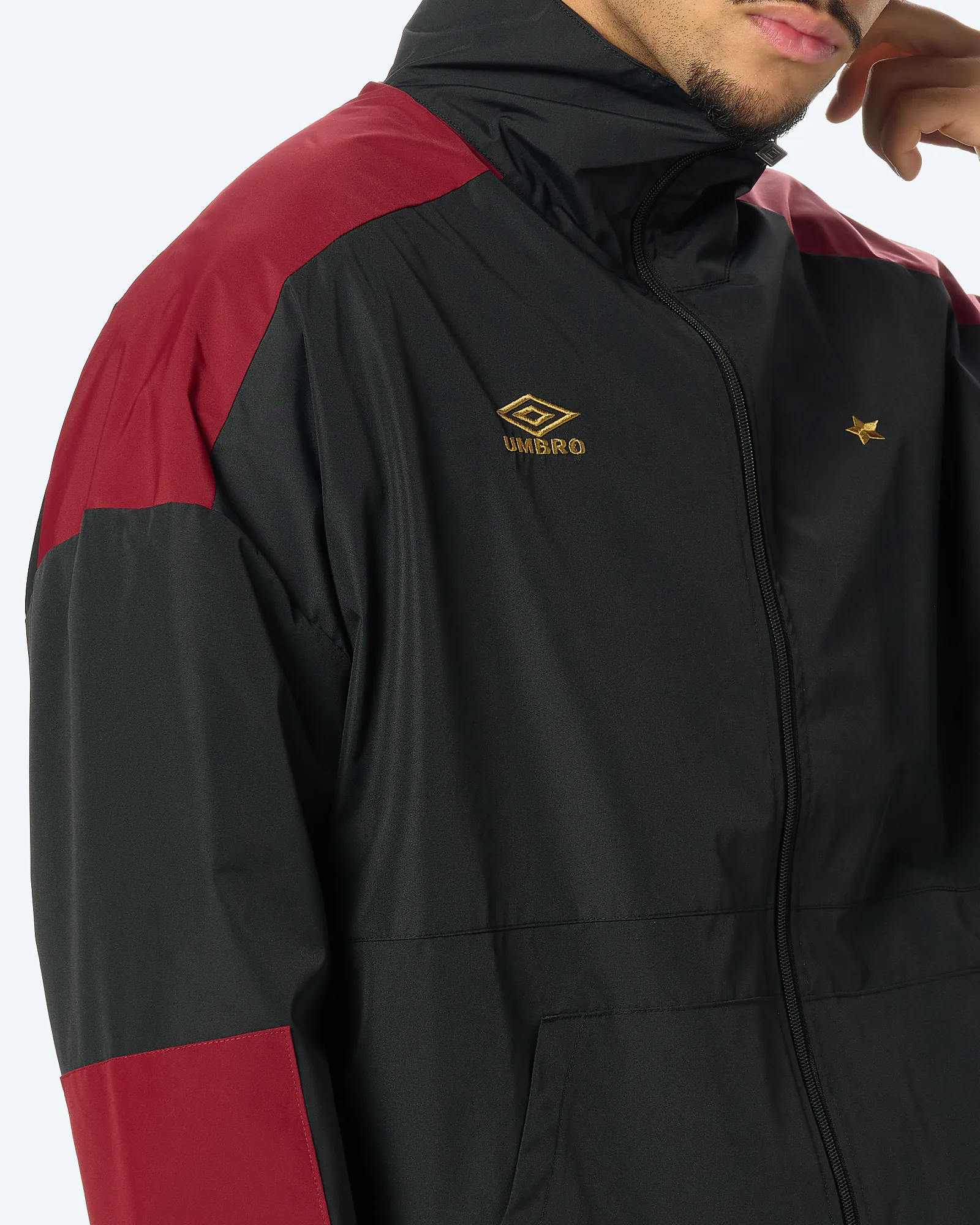 Panelled Boxy Jacket Black/Cabernet