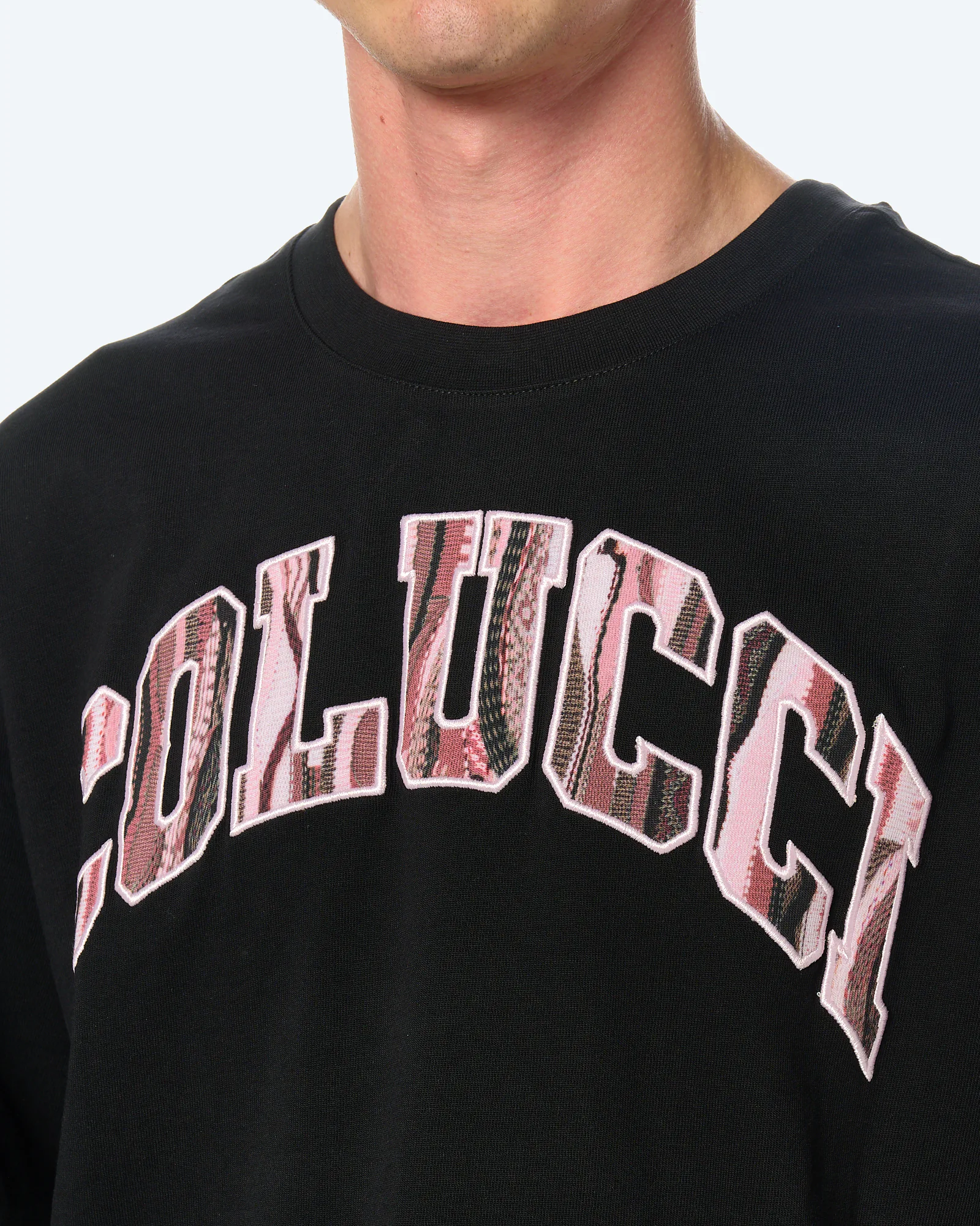 Logo T-Shirt College Black/Aop Rose