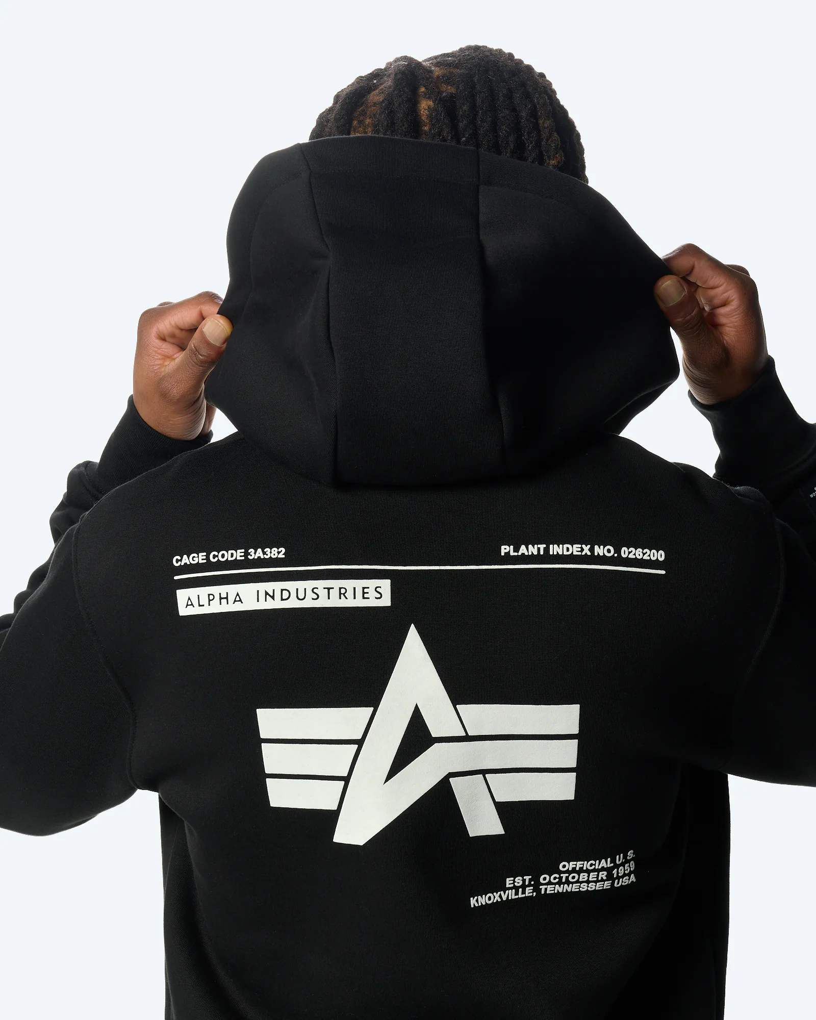 Alpha Industries Label Hoodie Backprint Black