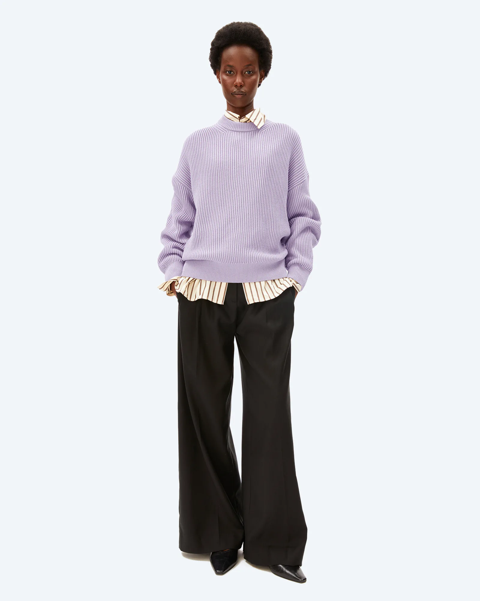 VANISÉ RIB KNIT SWEATER Moonlit Lilac/Dark Moonlit Lilac