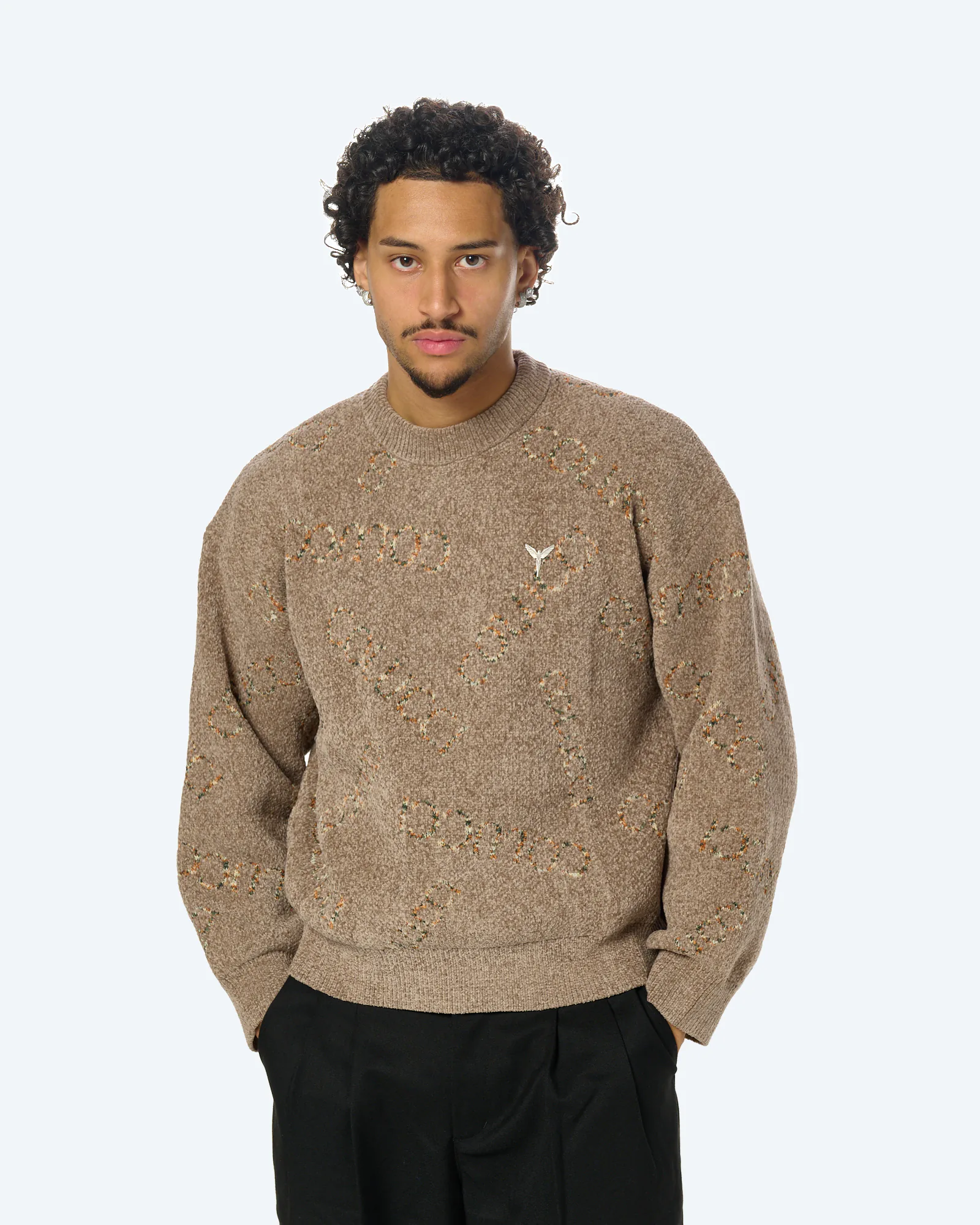 Chenille Jaquard Sweatshirt Grey/Multi