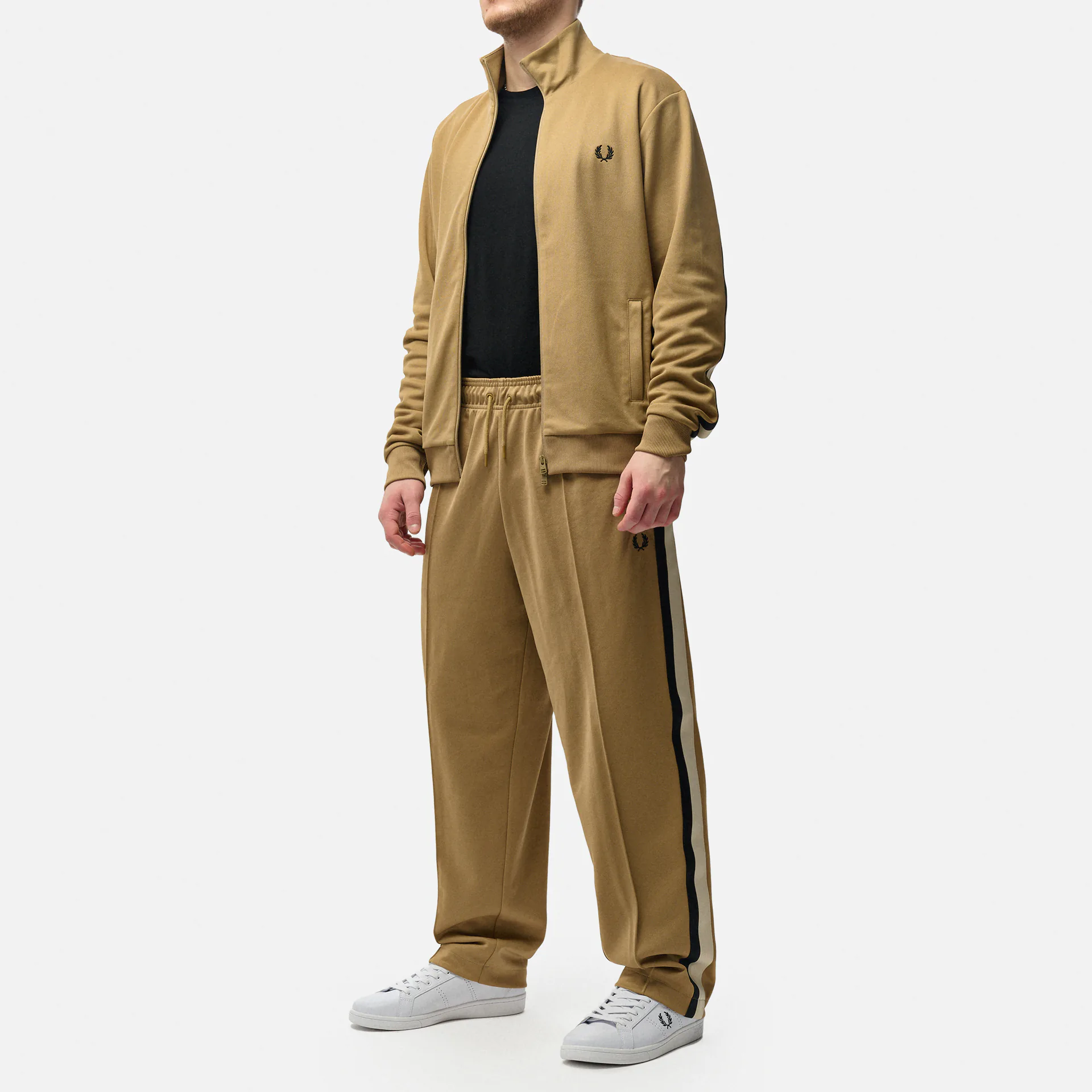 Fred Perry Tape Detail Track Pant Warm Stone