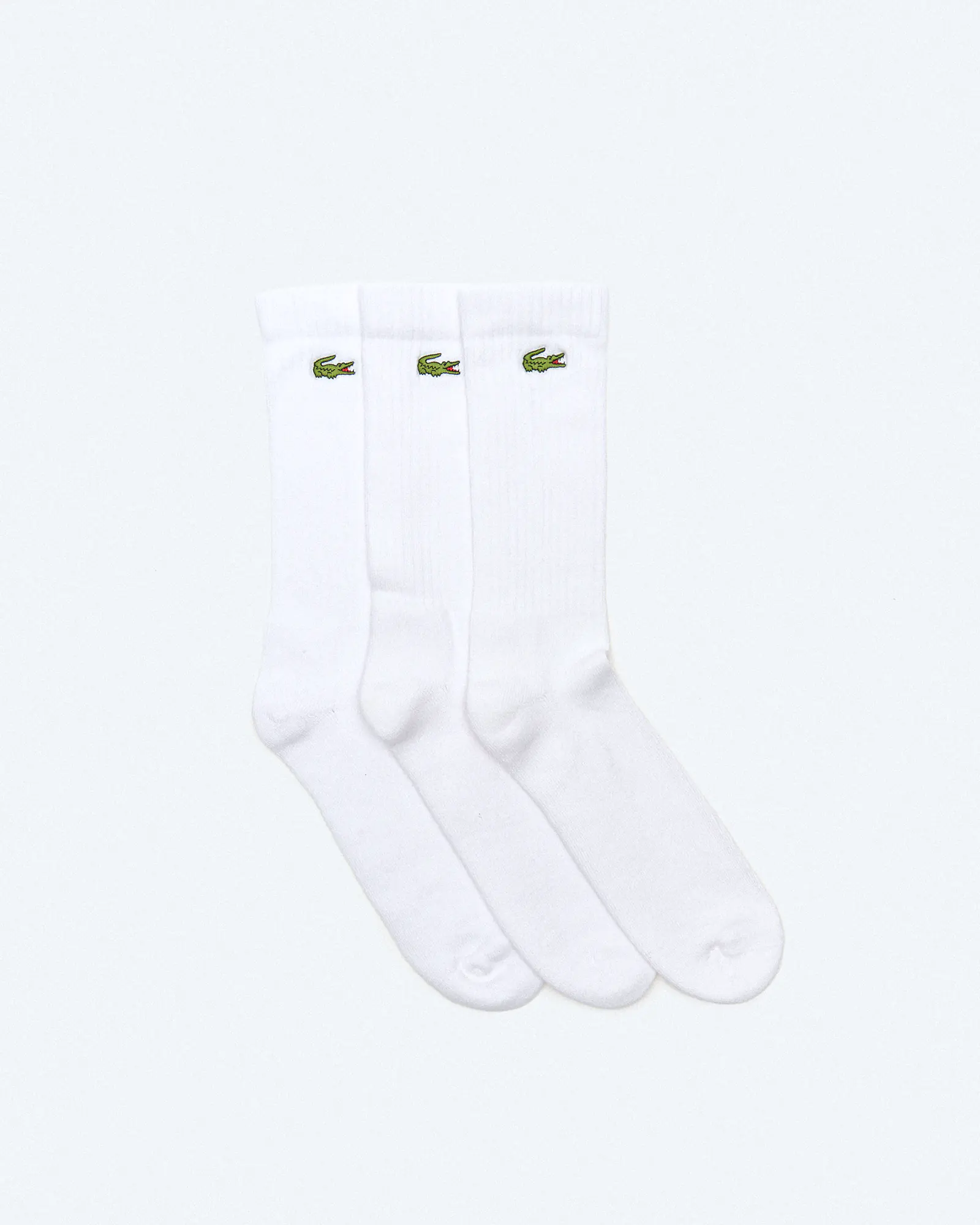 Lacoste Crew 3-Pack Socks White/White/White Lacoste Crew 3-Pack Socks White/White/White