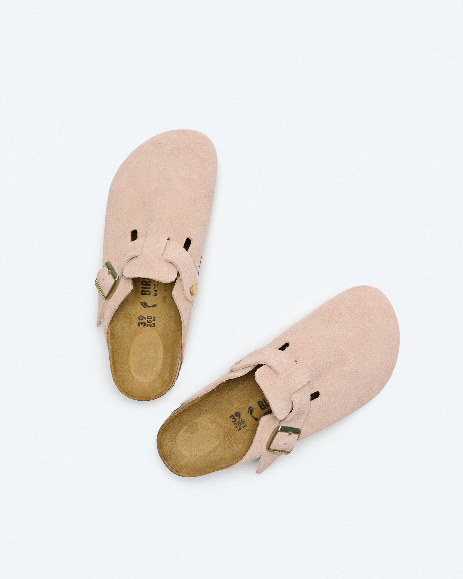 Birkenstock Boston Suede Leather (Narrow Fit) Sandals Light Rose Birkenstock Boston Suede Leather (Narrow Fit) Sandals Light Rose