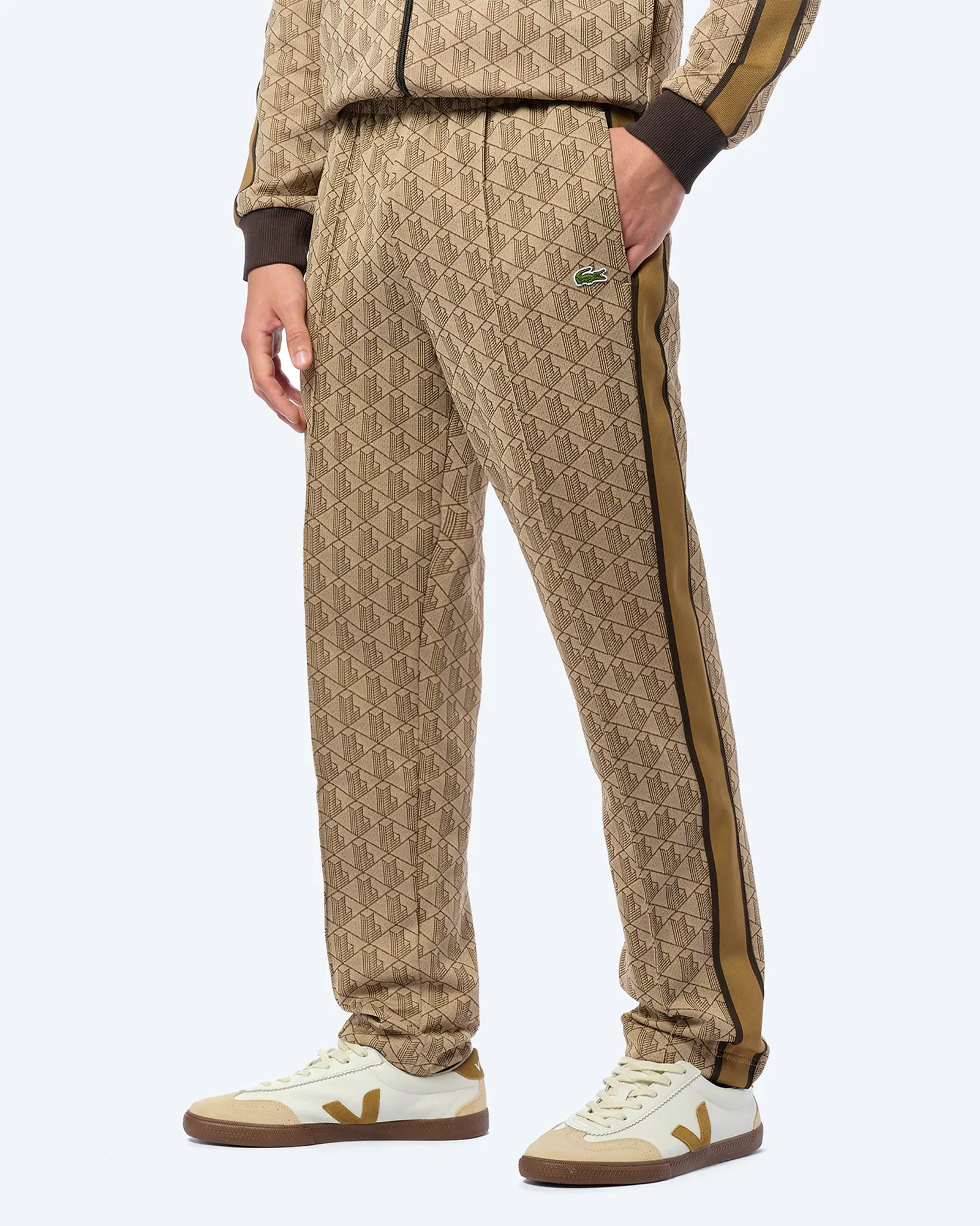 Lacoste Paris Monogram Jacquard Track Pants Croissant/Cookie/Port Lacoste Paris Monogram Jacquard Track Pants Croissant/Cookie/Port
