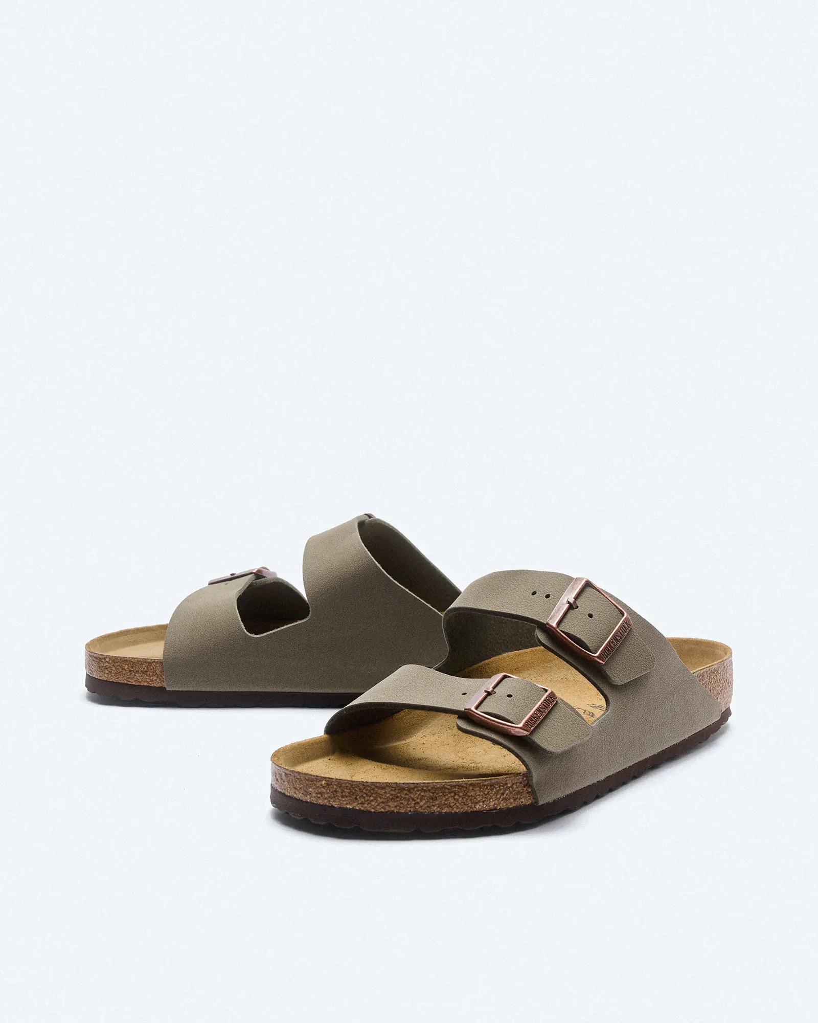 Birkenstock Arizona Birko-Flor Sandals Stone Birkenstock Arizona Birko-Flor Sandals Stone