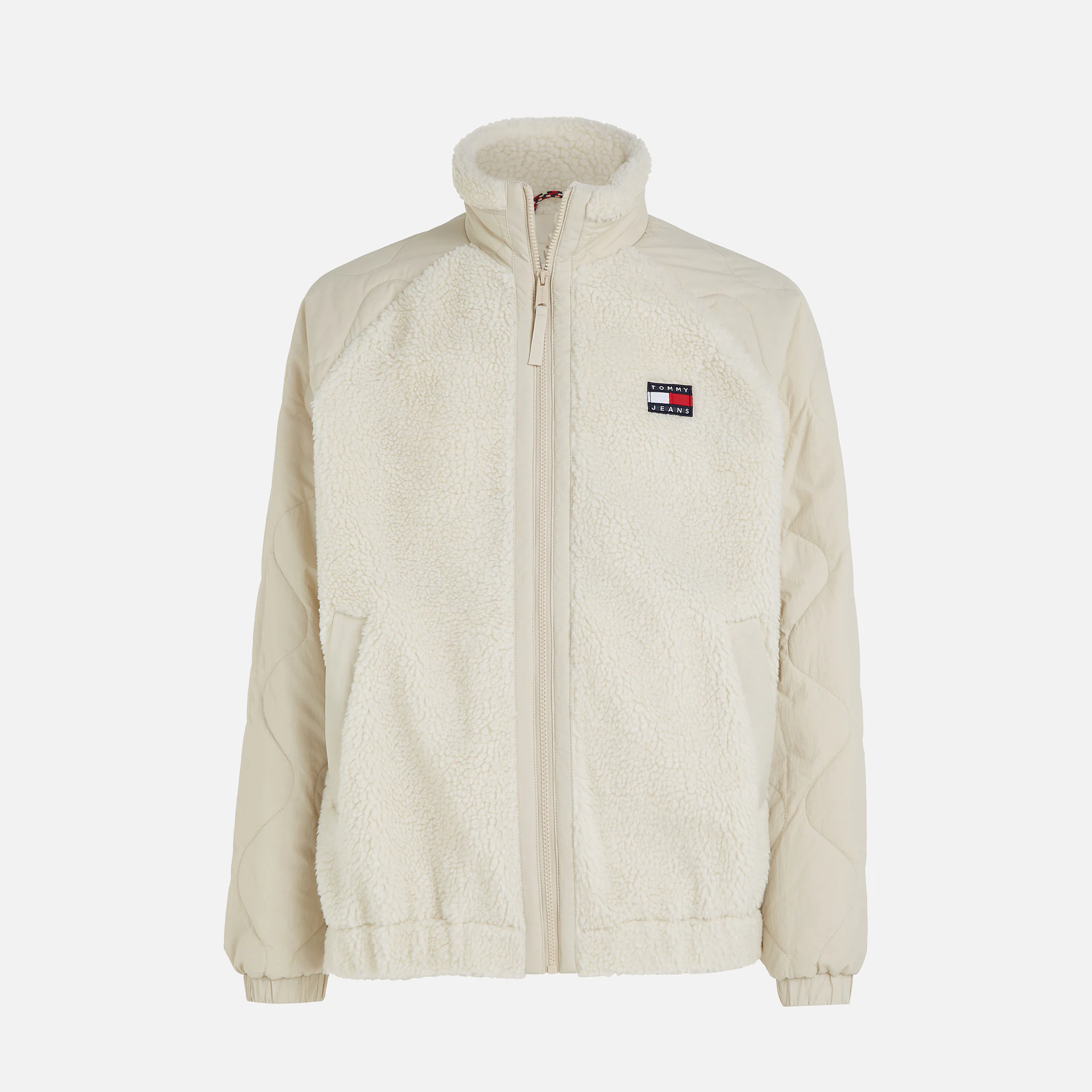 Tommy Jeans Mix Media Sherpa Jacket Ancient White