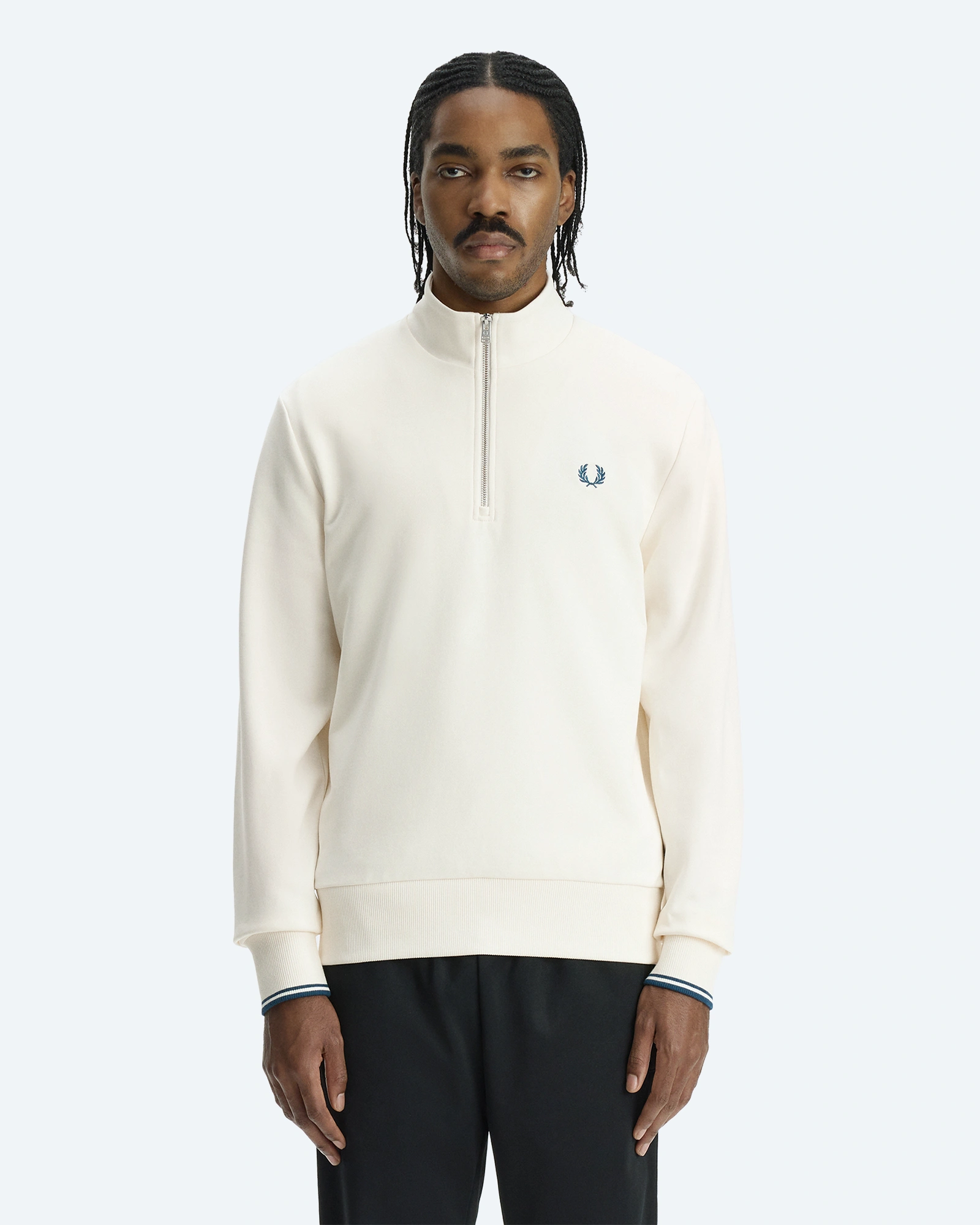 Half Zip Sweatshirt Ecru/Mod Blue/Mod Blue