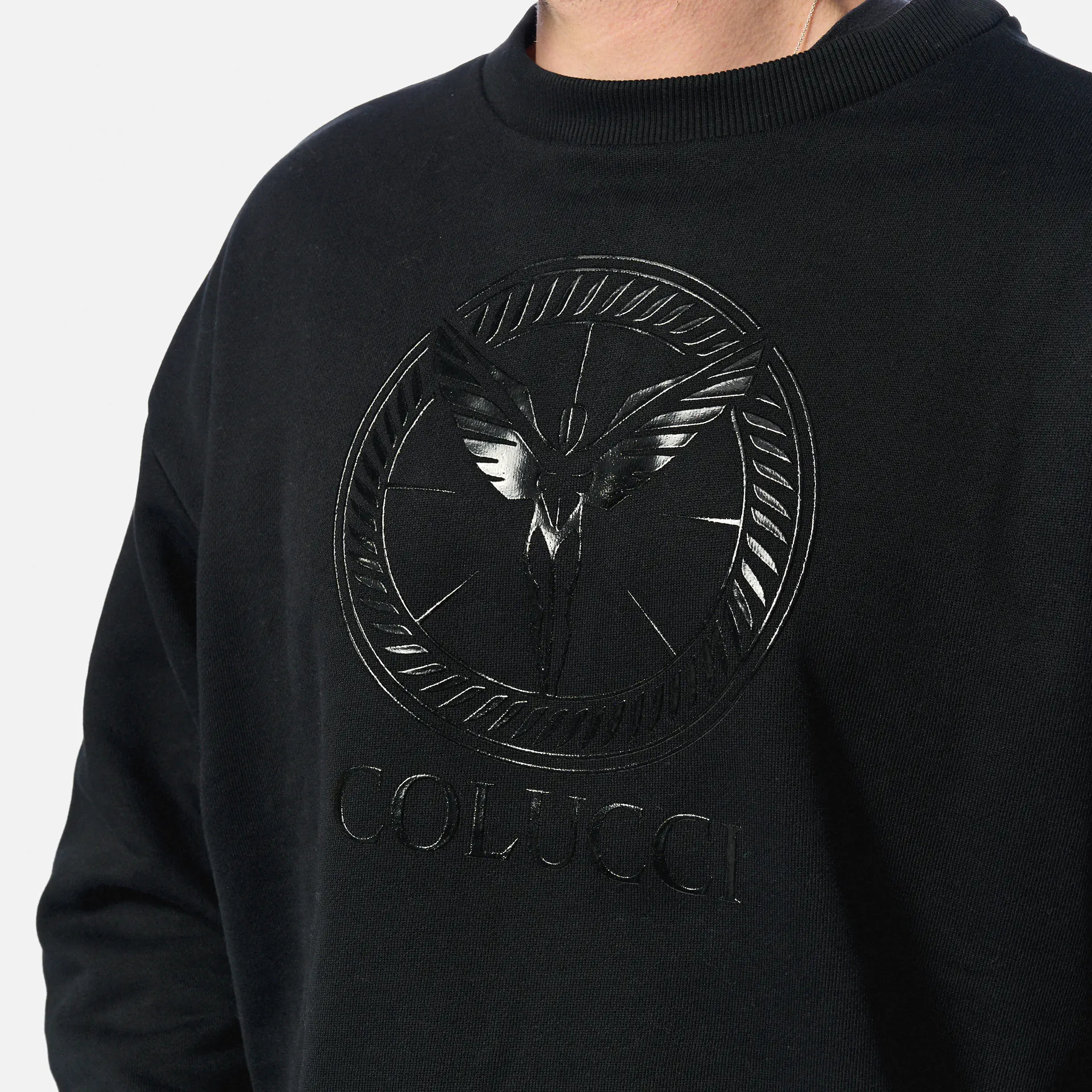 Colucci Logo Crewneck Sweatshirt Ikarus Circle Black