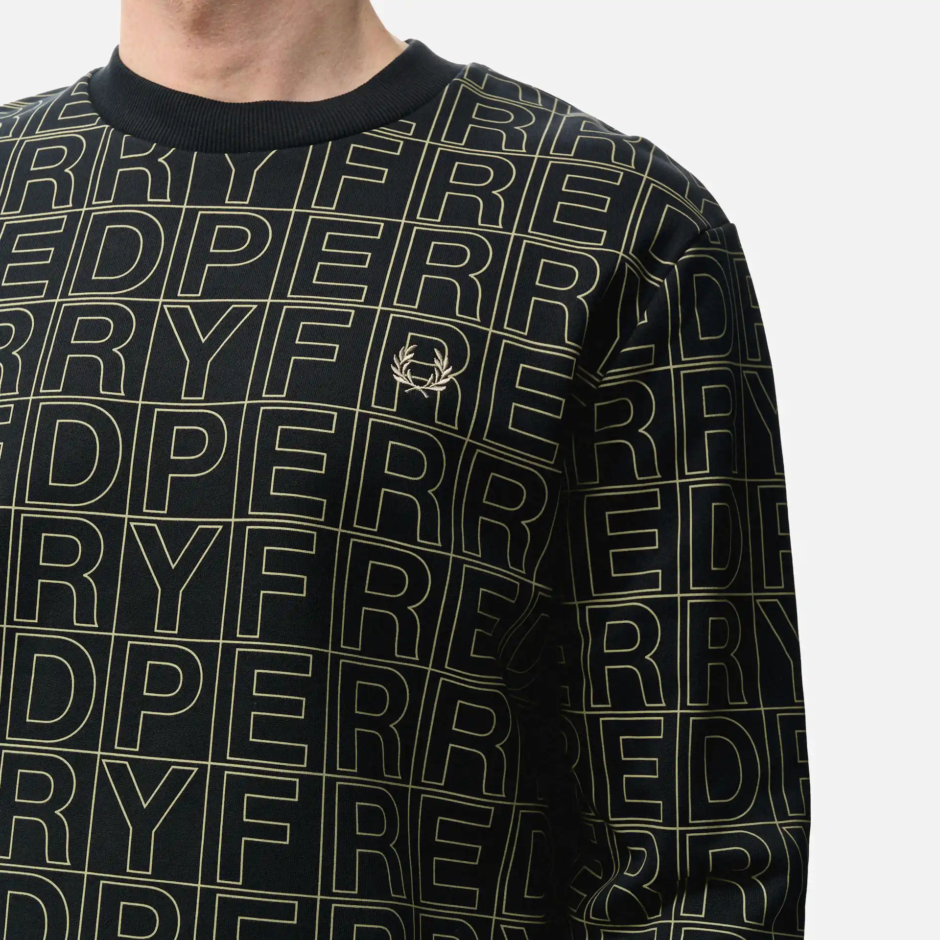 Fred Perry Spellout Graphic Sweatshirt Black