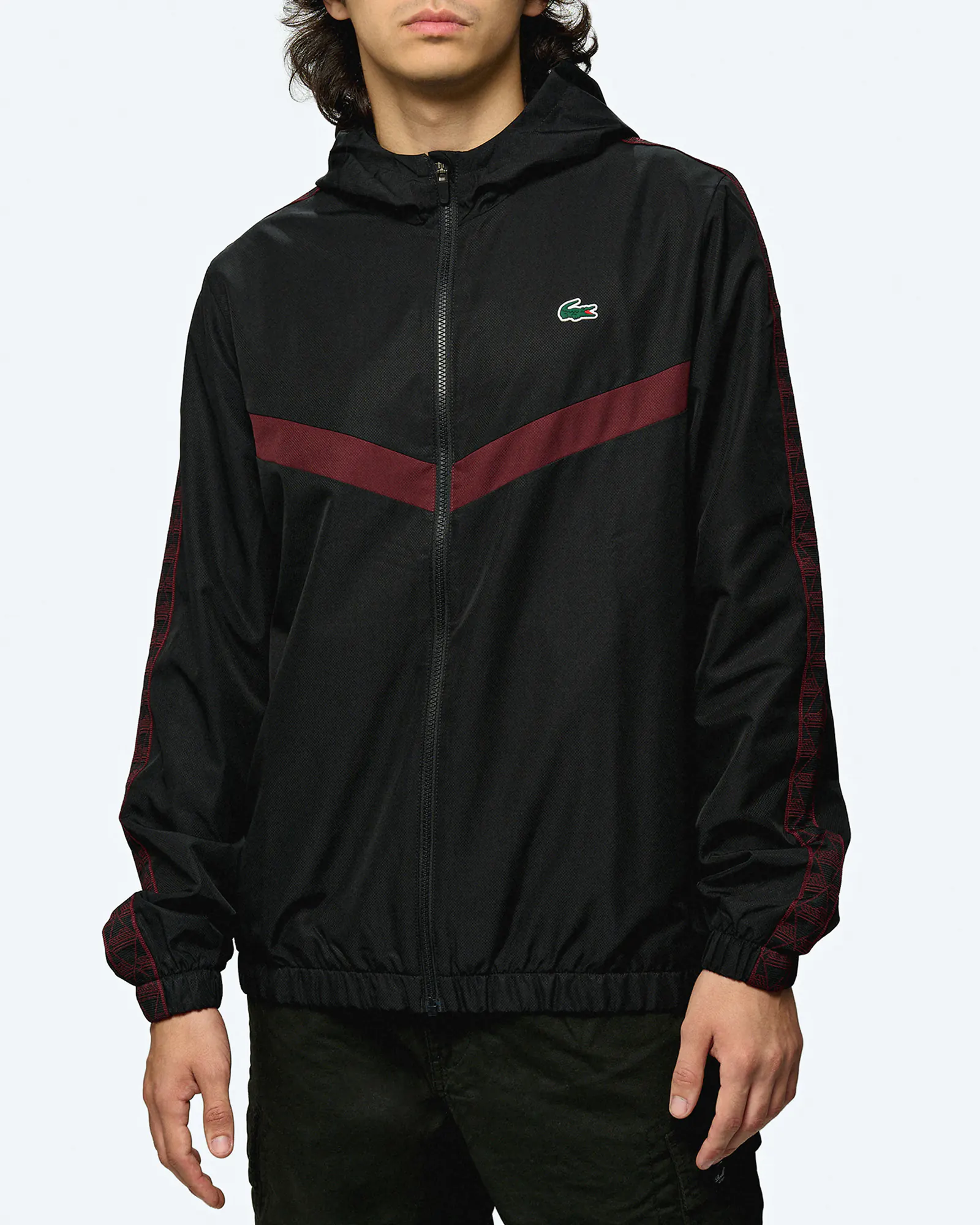 Lacoste Tennis Monogram Track Jacket Black/Expresso Lacoste Tennis Monogram Track Jacket Black/Expresso