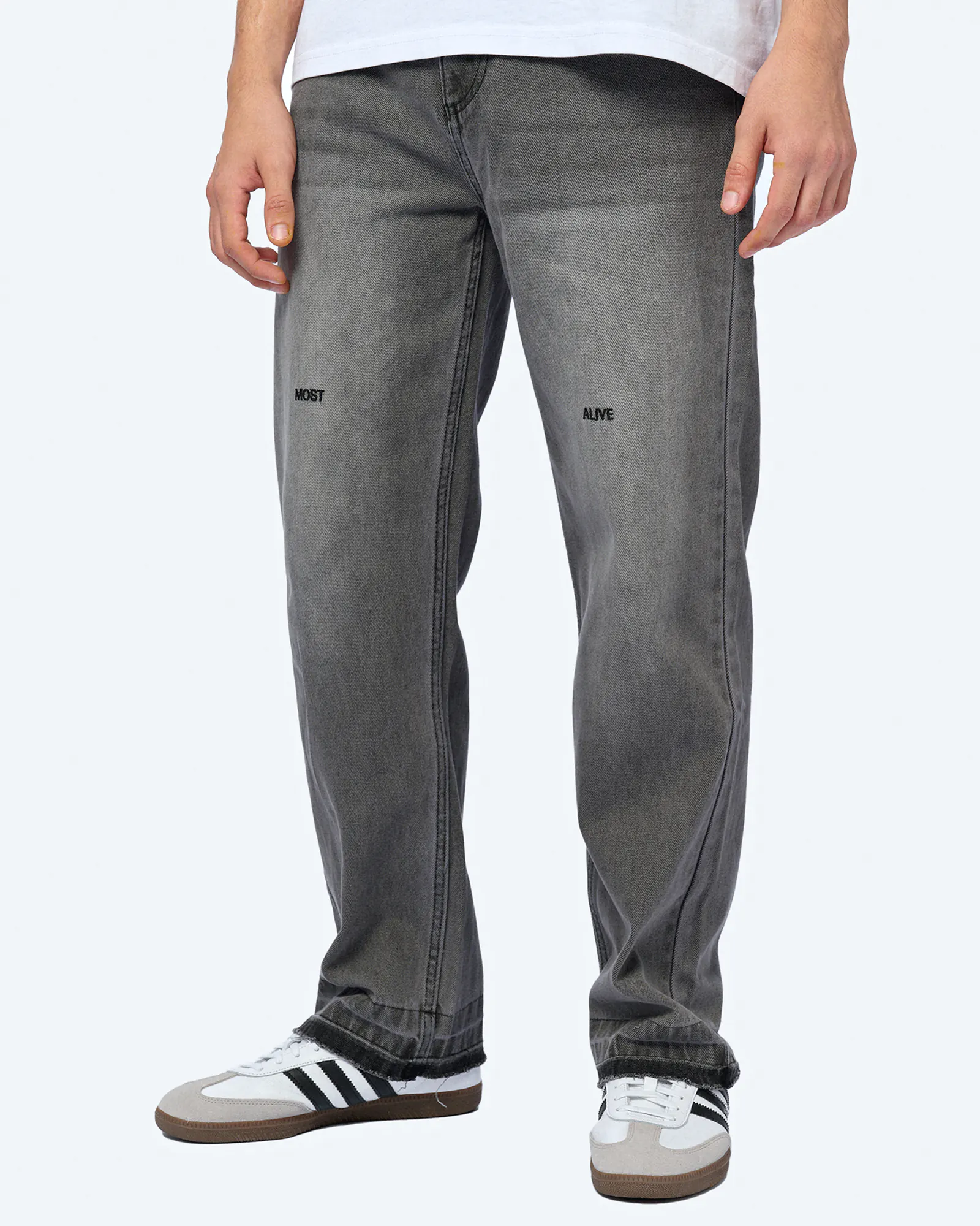 PEGADOR Barrow Wide Baggy Jeans Washed Anthracite PEGADOR Barrow Wide Baggy Jeans Washed Anthracite