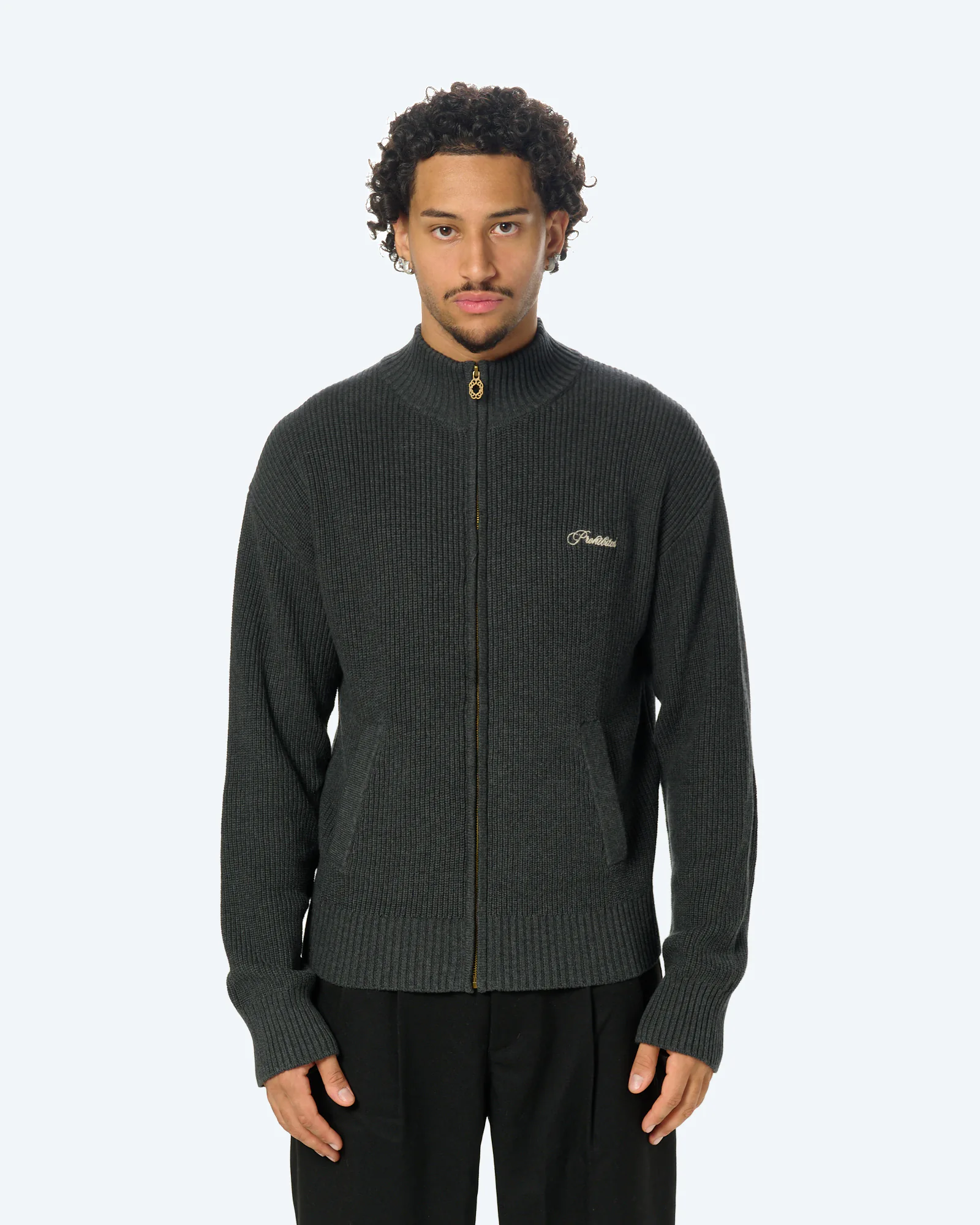 Campus Knit Jacket Dark Grey