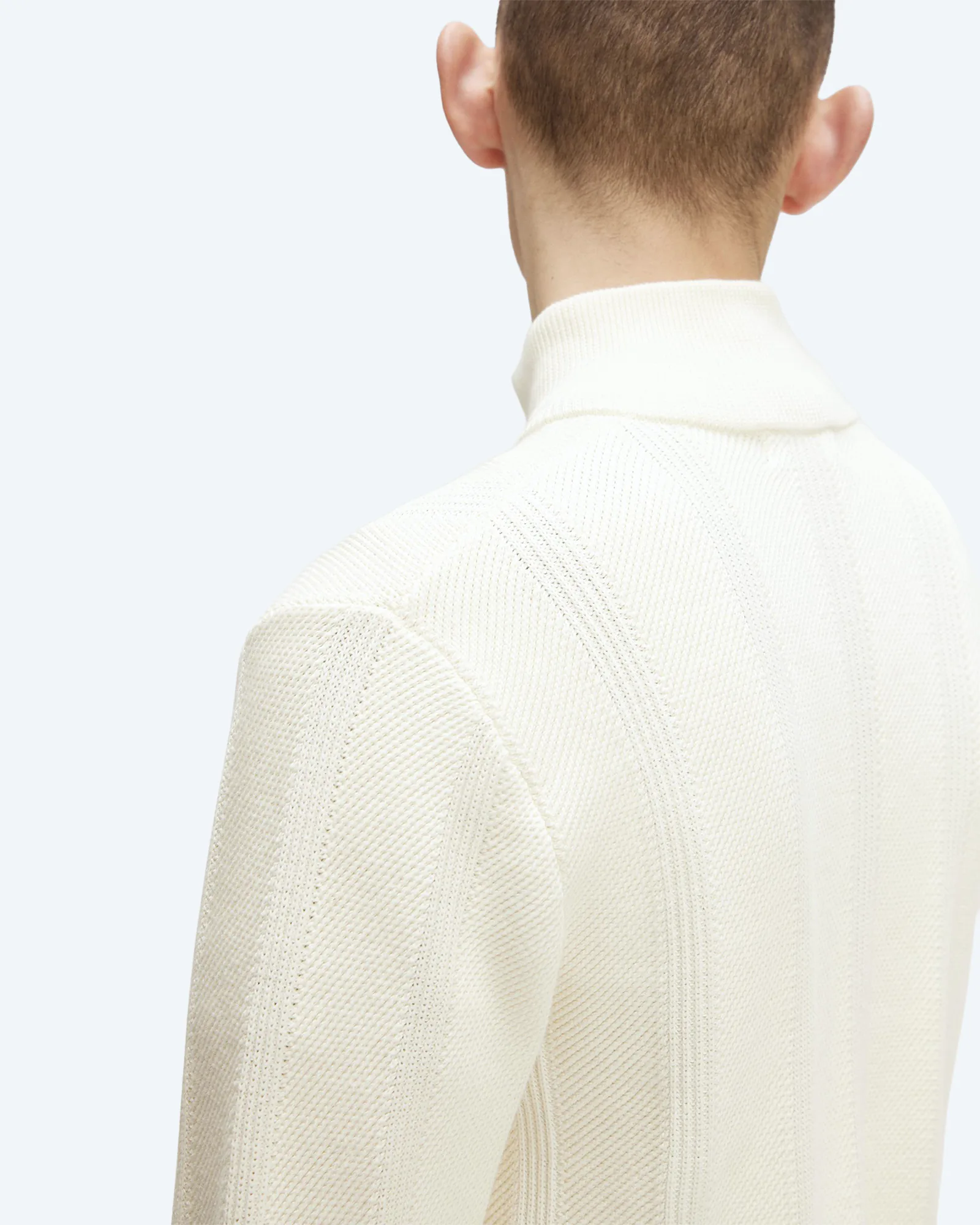 Textured Zip Through Cardigan Ecru