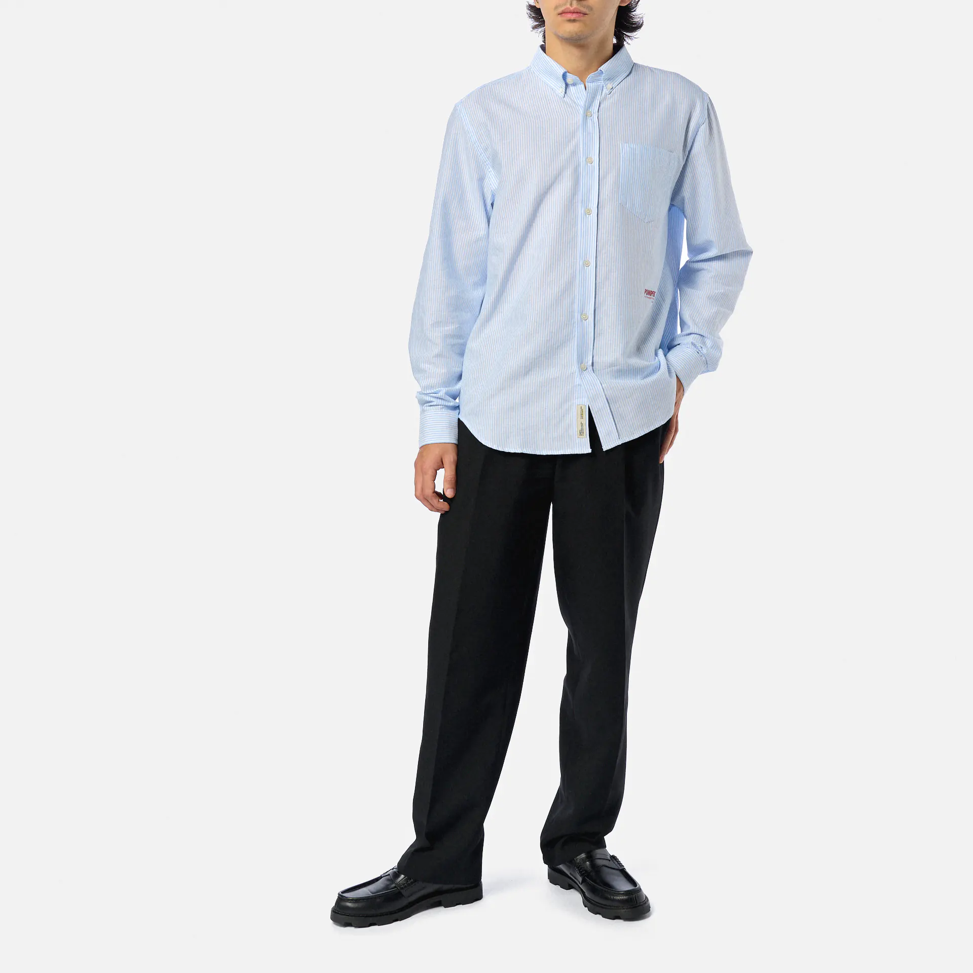 POMPEII Stripe Oxford Regular Fit Shirt Sky