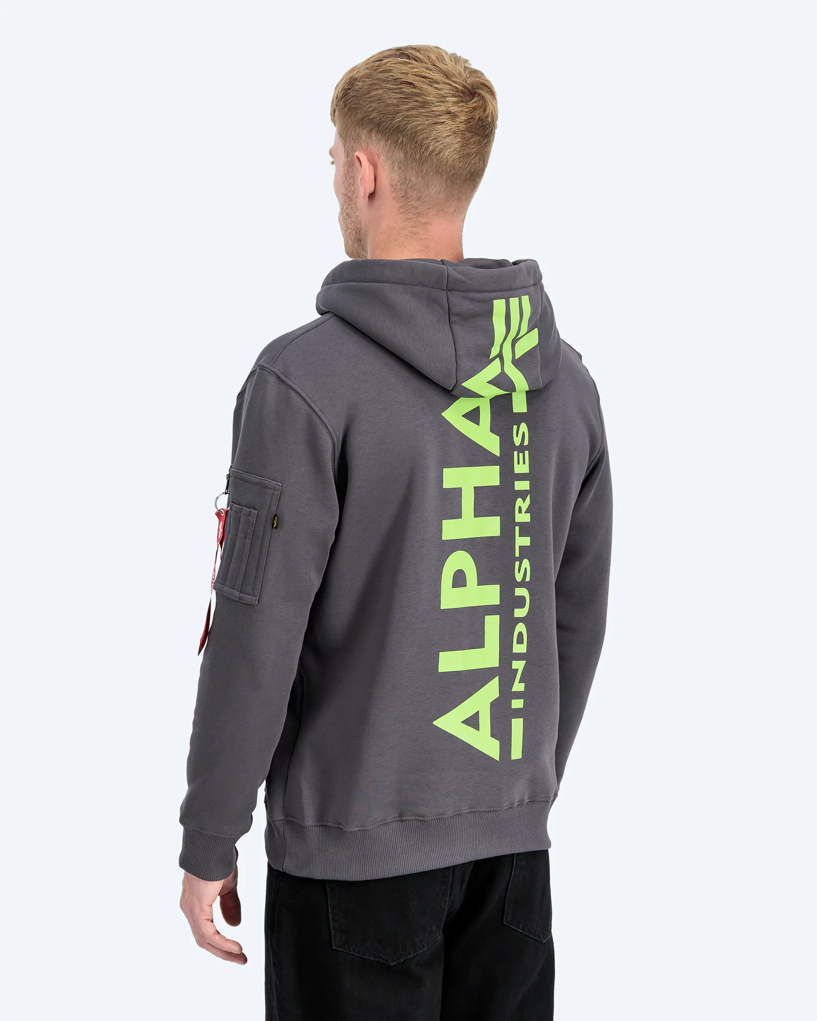 Back Print Hoody Grey