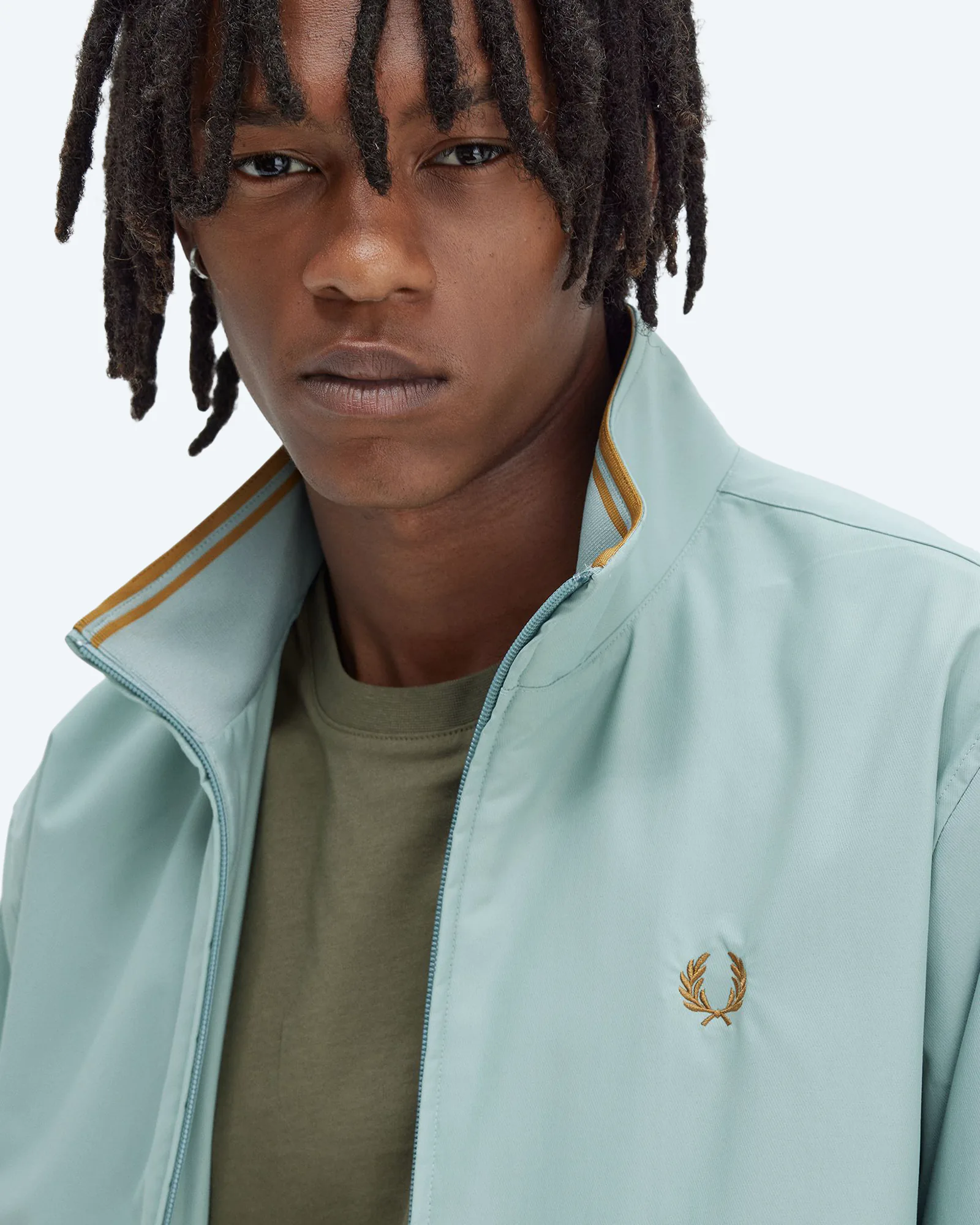 Fred Perry Brentham Jacket Silver Blue