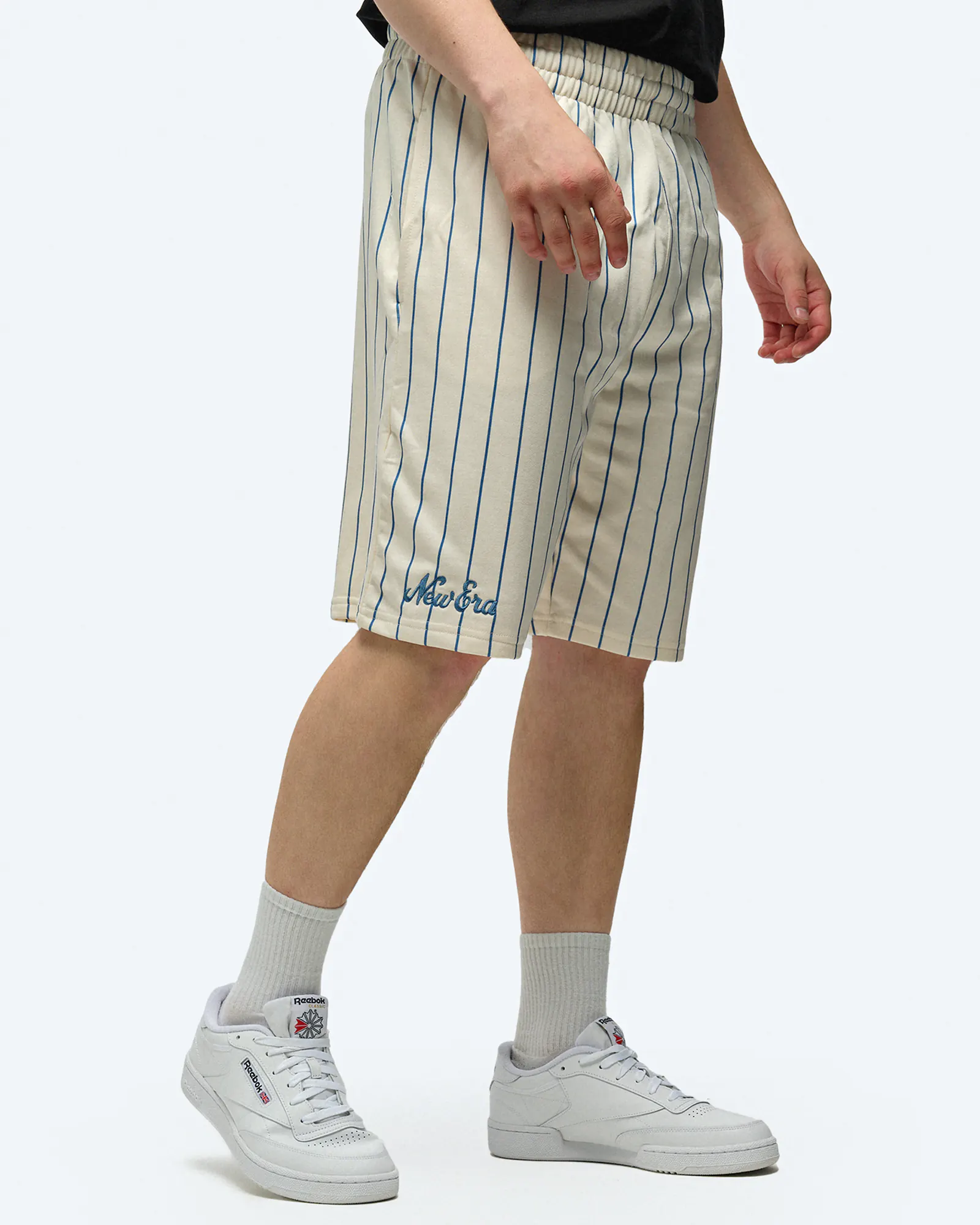 New Era Pinstripe Shorts White/Blue New Era Pinstripe Shorts White/Blue