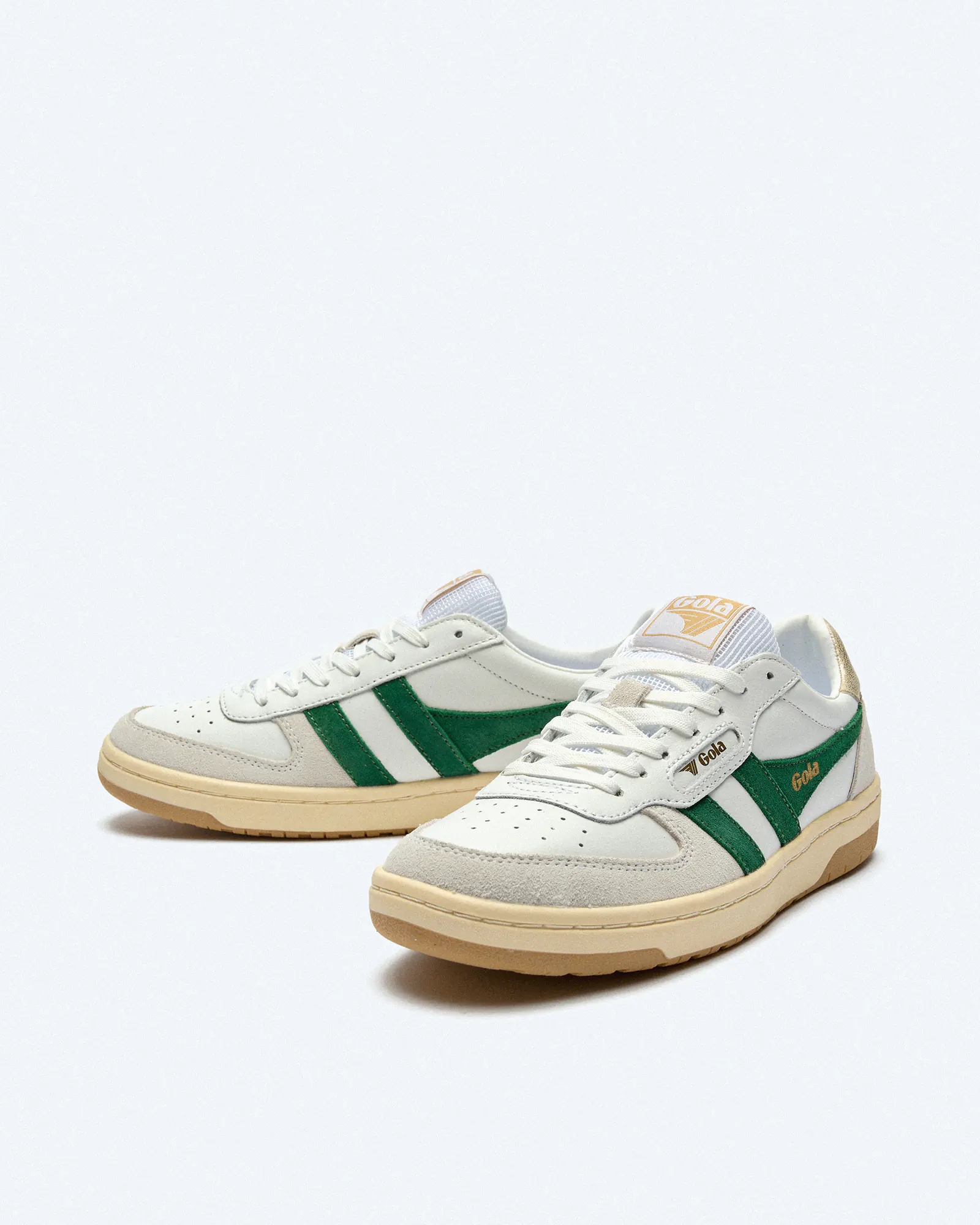 Gola Hawk Sneaker White/Dark Green/Gold  Gola Hawk Sneaker White/Dark Green/Gold