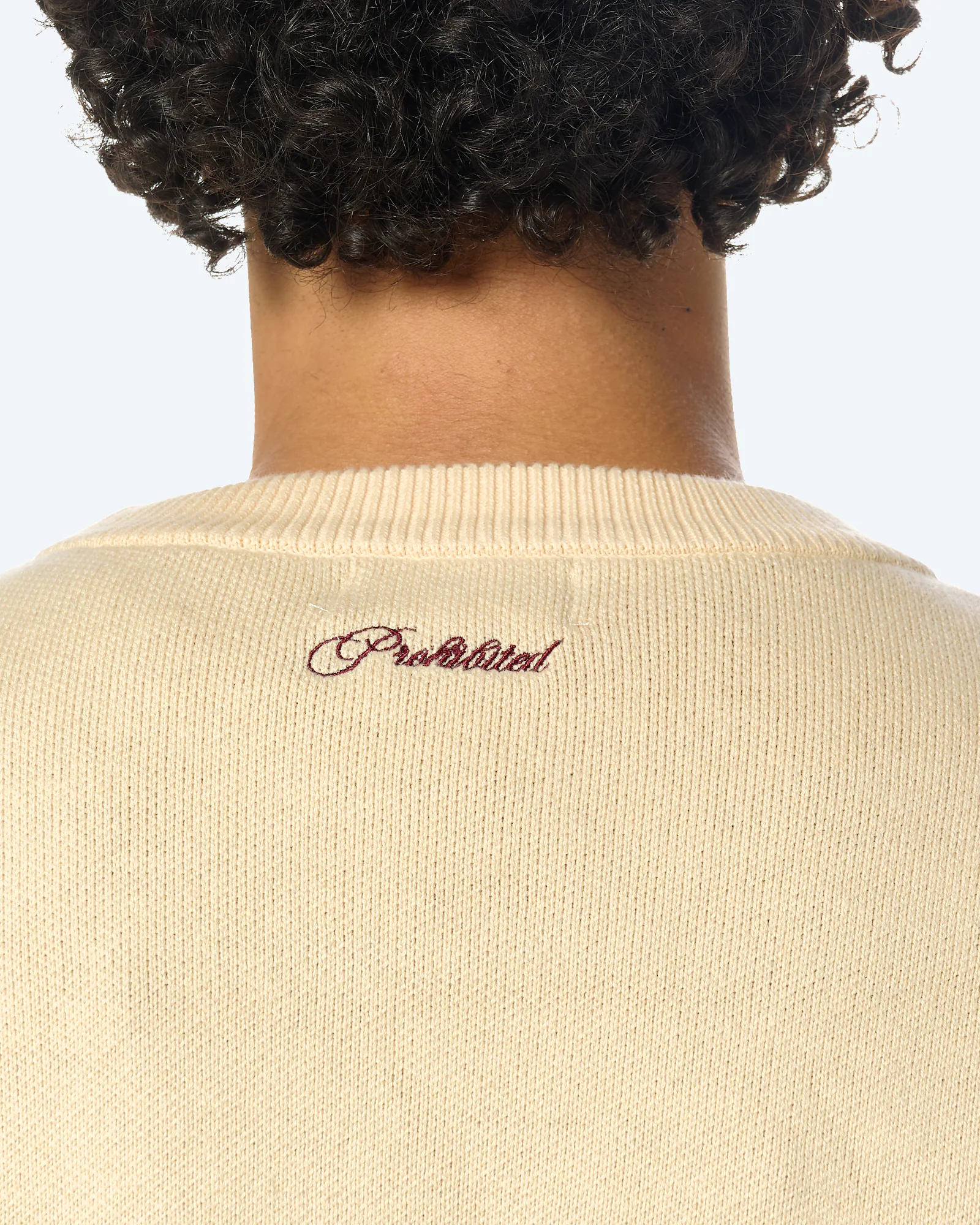 Prohibited Initial Knit Sweater Cream