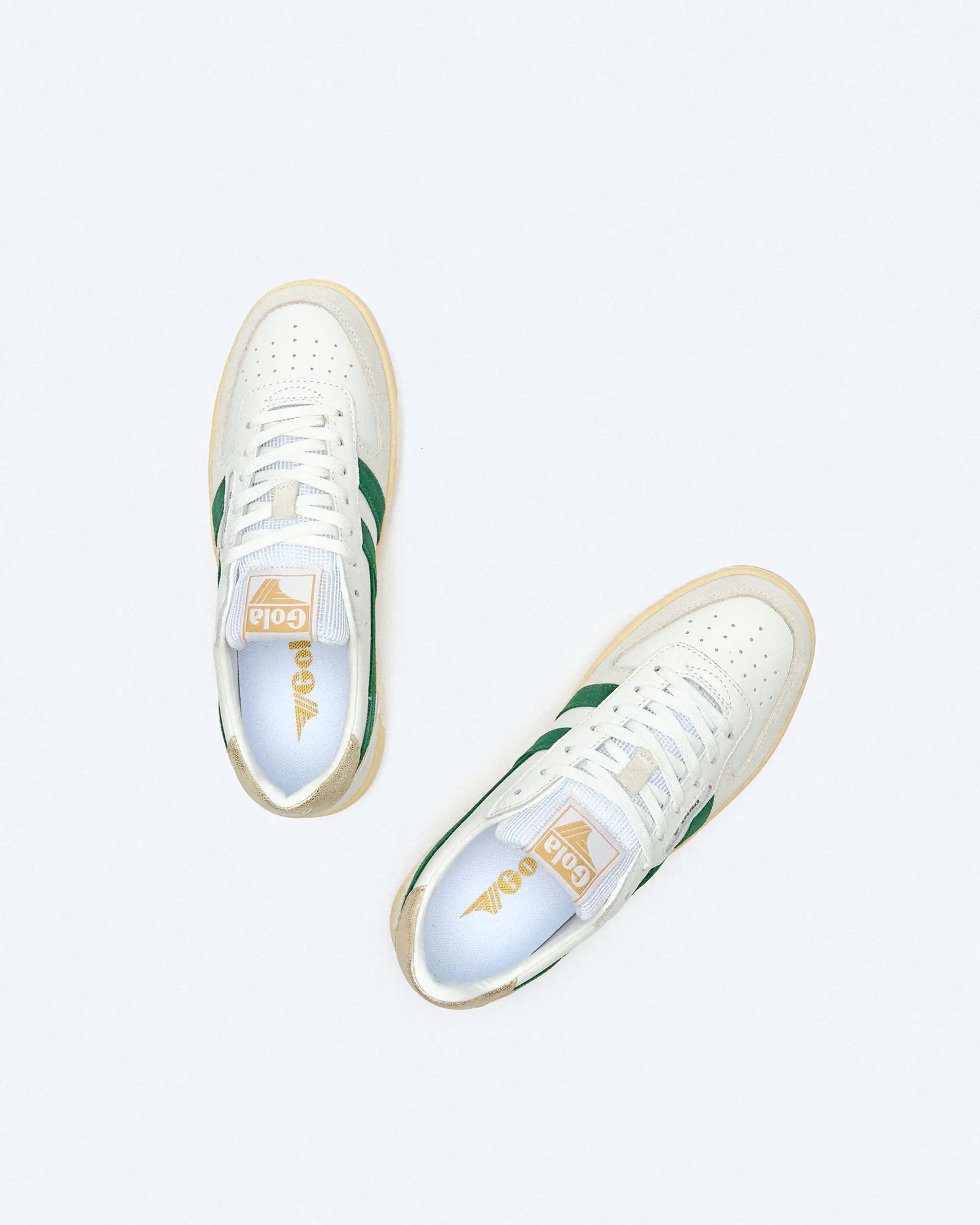 Gola Hawk Sneaker White/Dark Green/Gold  Gola Hawk Sneaker White/Dark Green/Gold