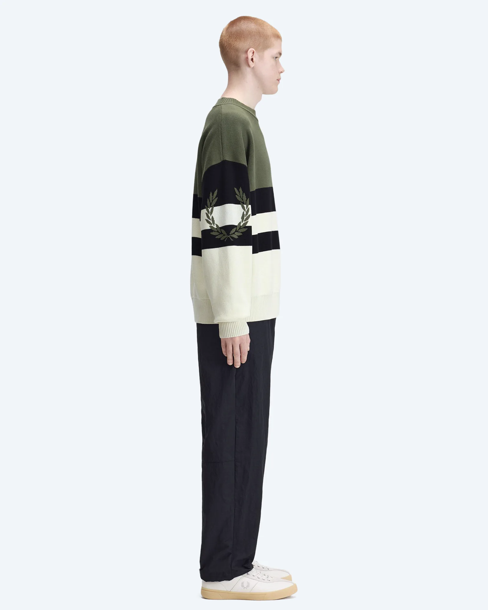 Tipped Graphic Jumper Laurel Wreath Green