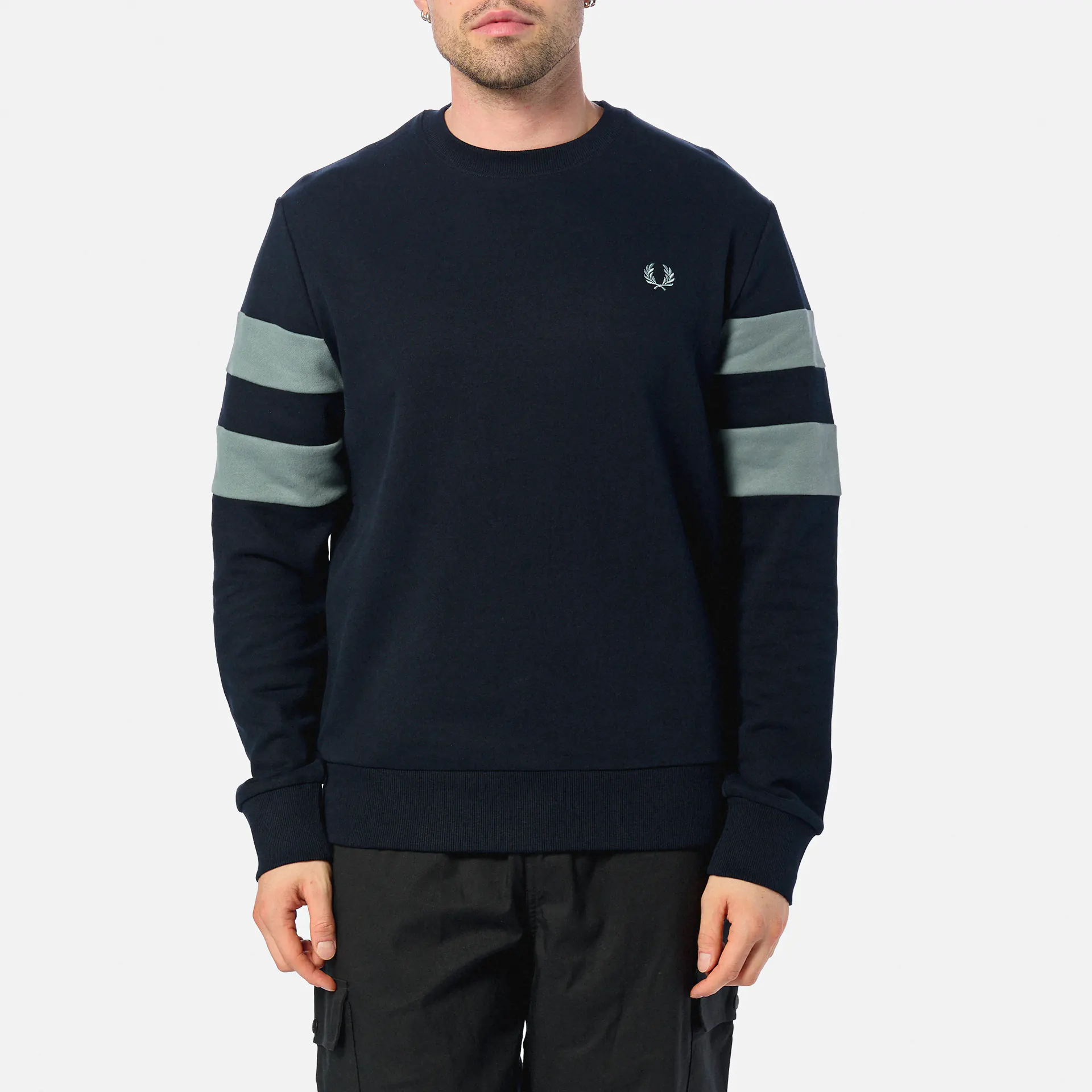 Fred Perry Peached Tipped Sleeve Sweatshirt Navy