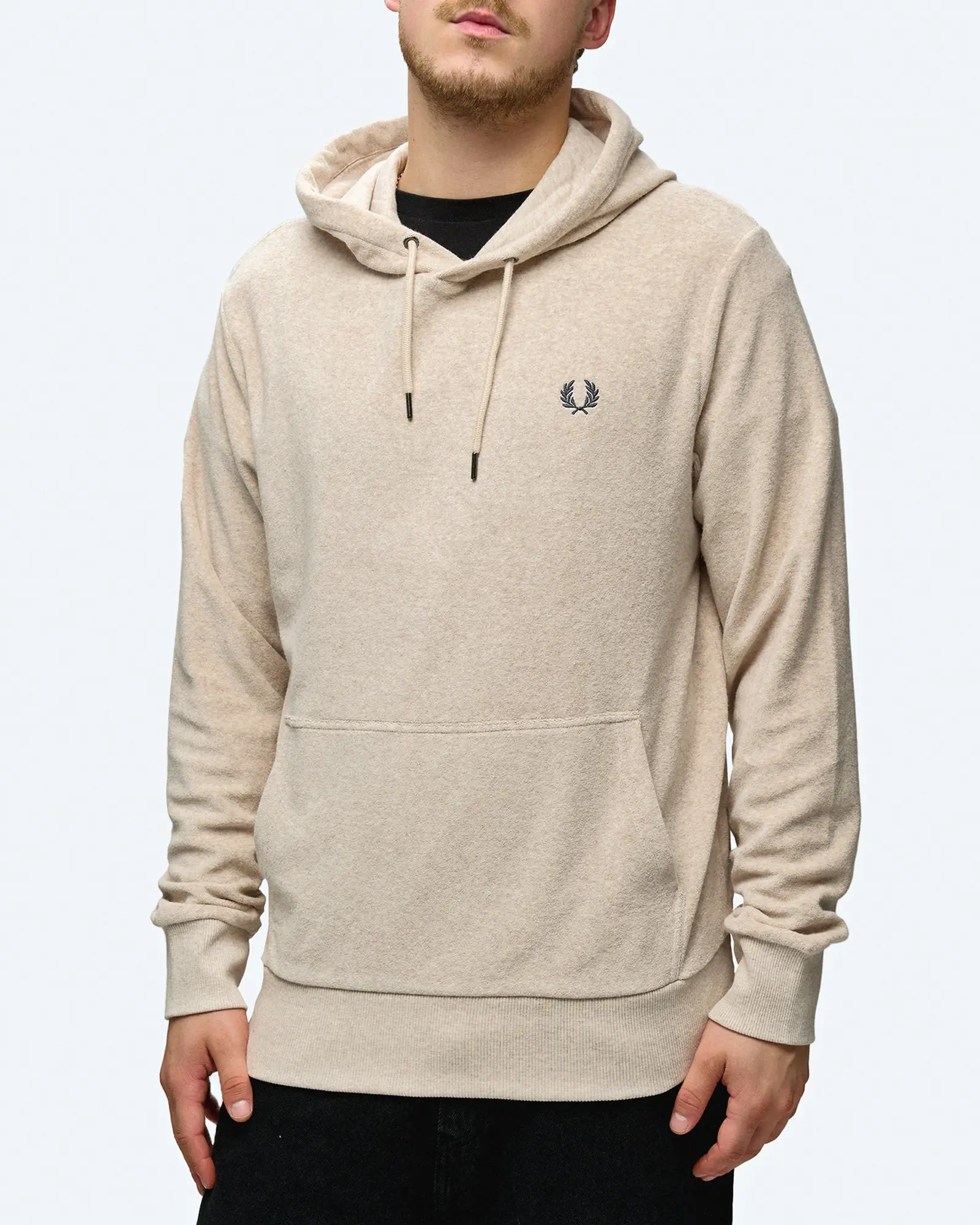 Fred Perry Towelling Hoodie Porridge Marl Fred Perry Towelling Hoodie Porridge Marl