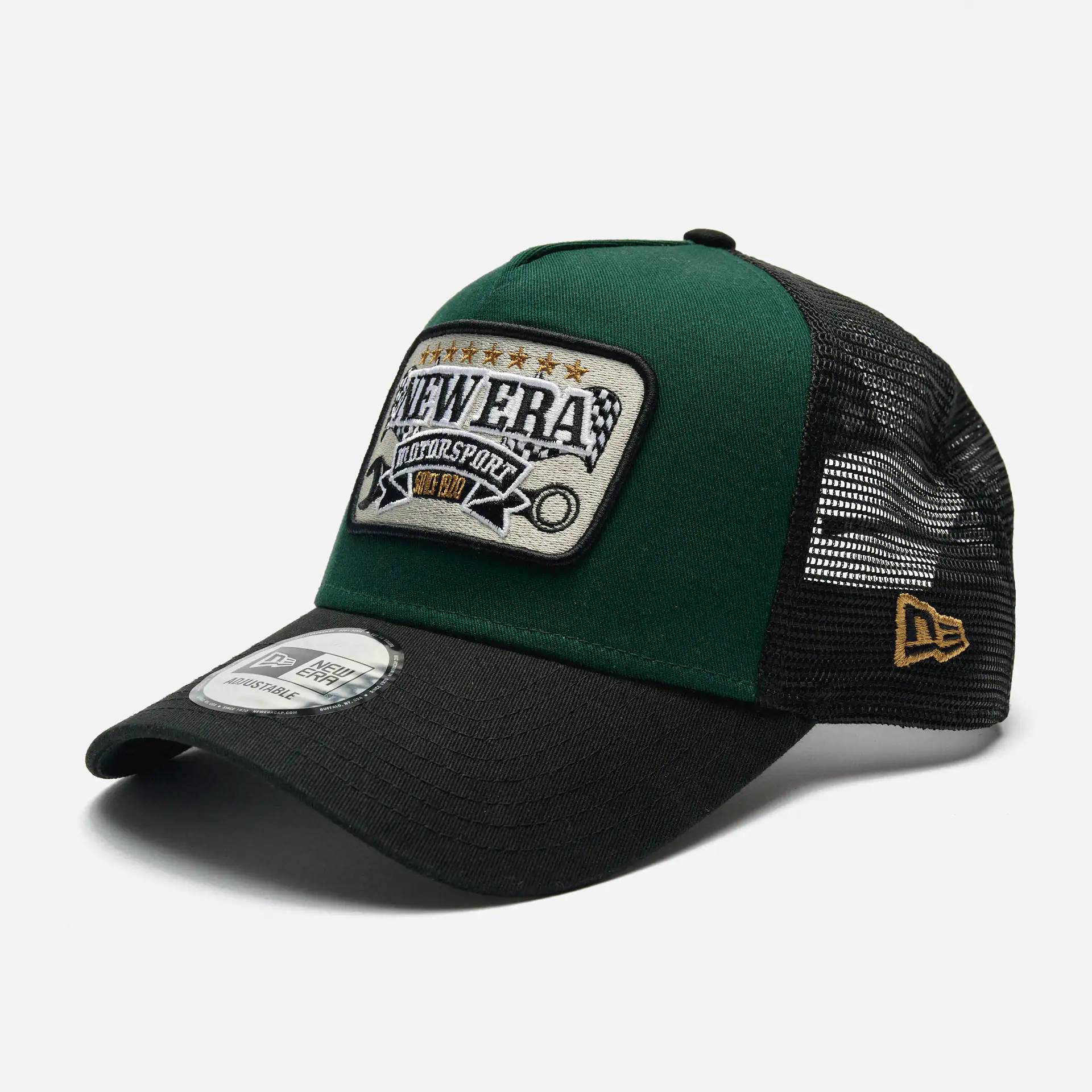 New Era Patch E-Frame Trucker Cap Green