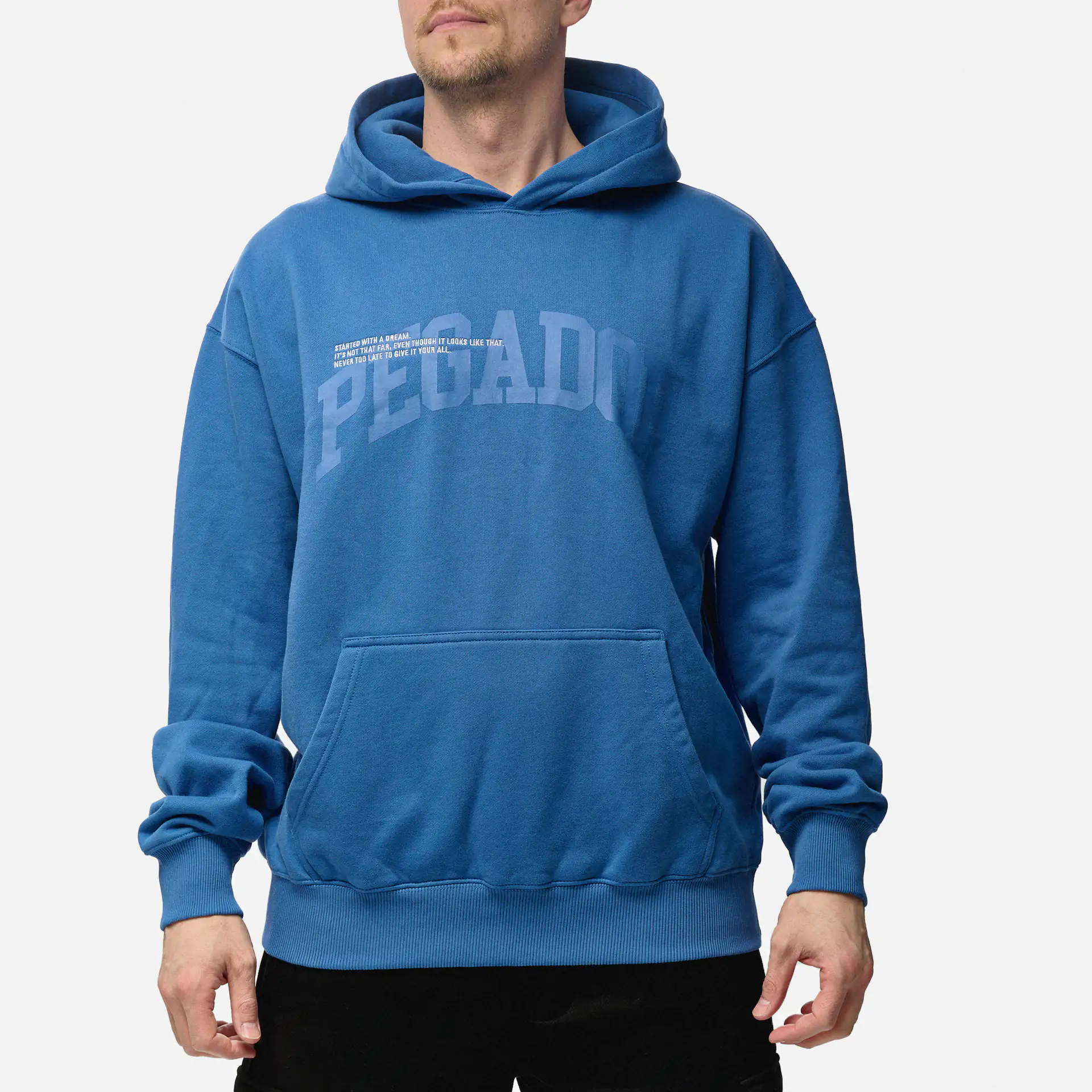 PEGADOR Gilford Oversized Hoodie Washed Retro Blue