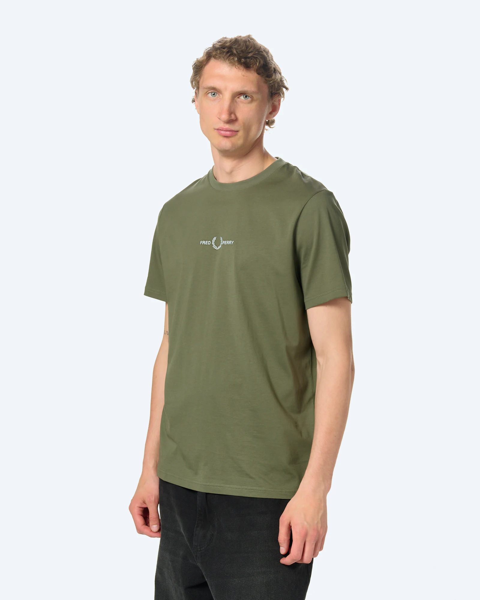 Fred Perry Embroidered T-Shirt Laurel Wreath Green 