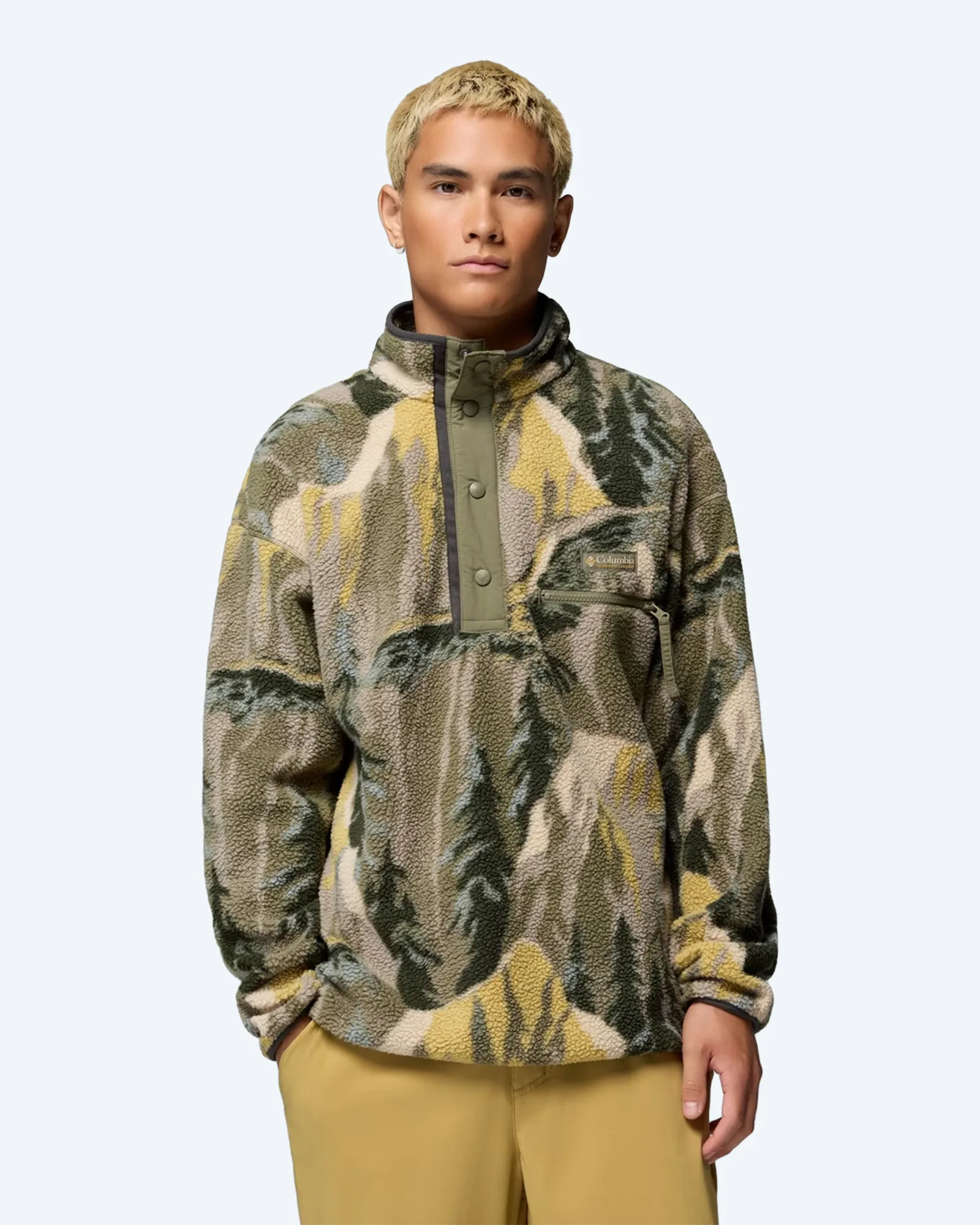 Helvetia™ II Printed Half Snap Fleece Stone Green Soa