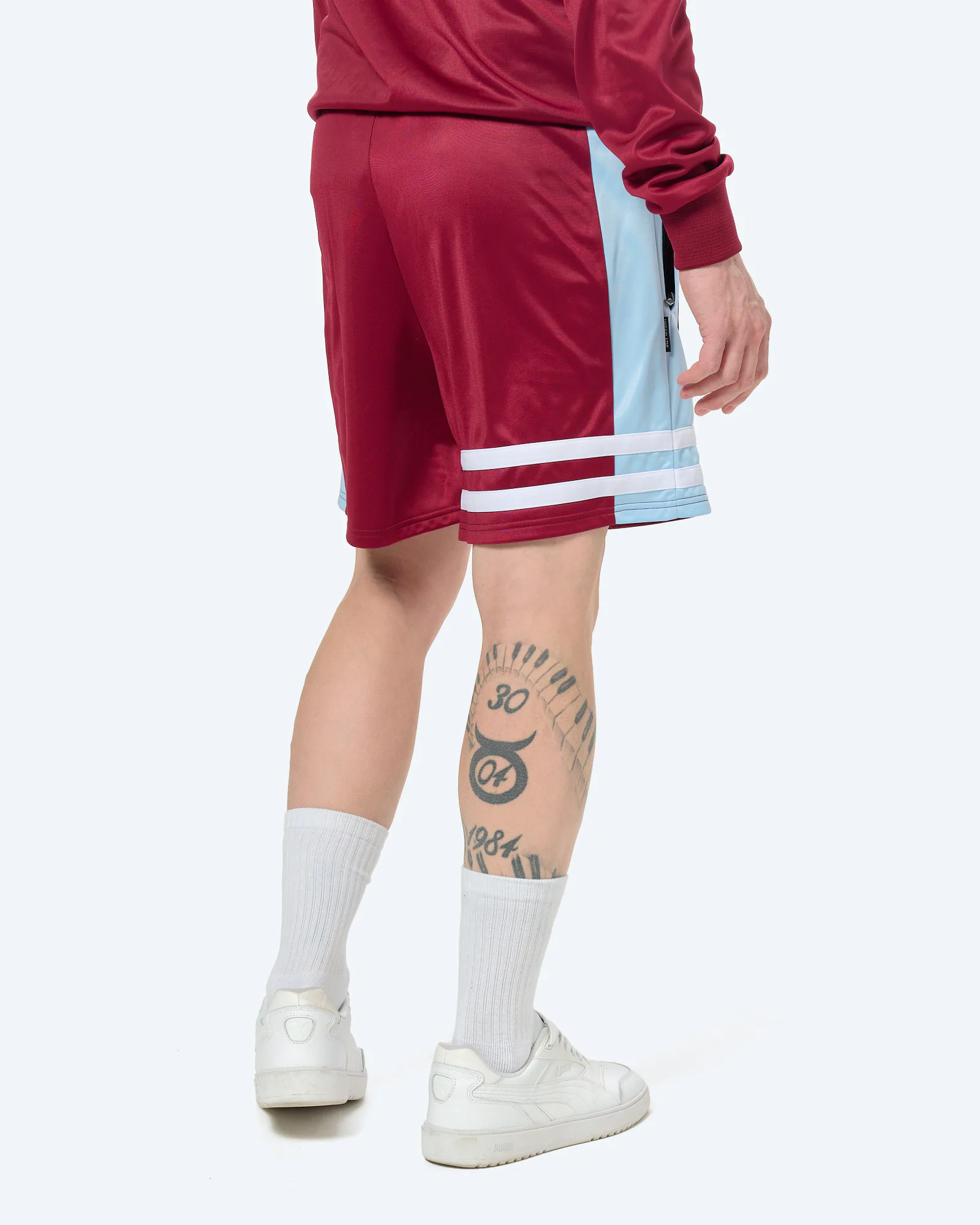 Unfair Athletics DMWU Athletic Shorts Burgundy/Skyblue