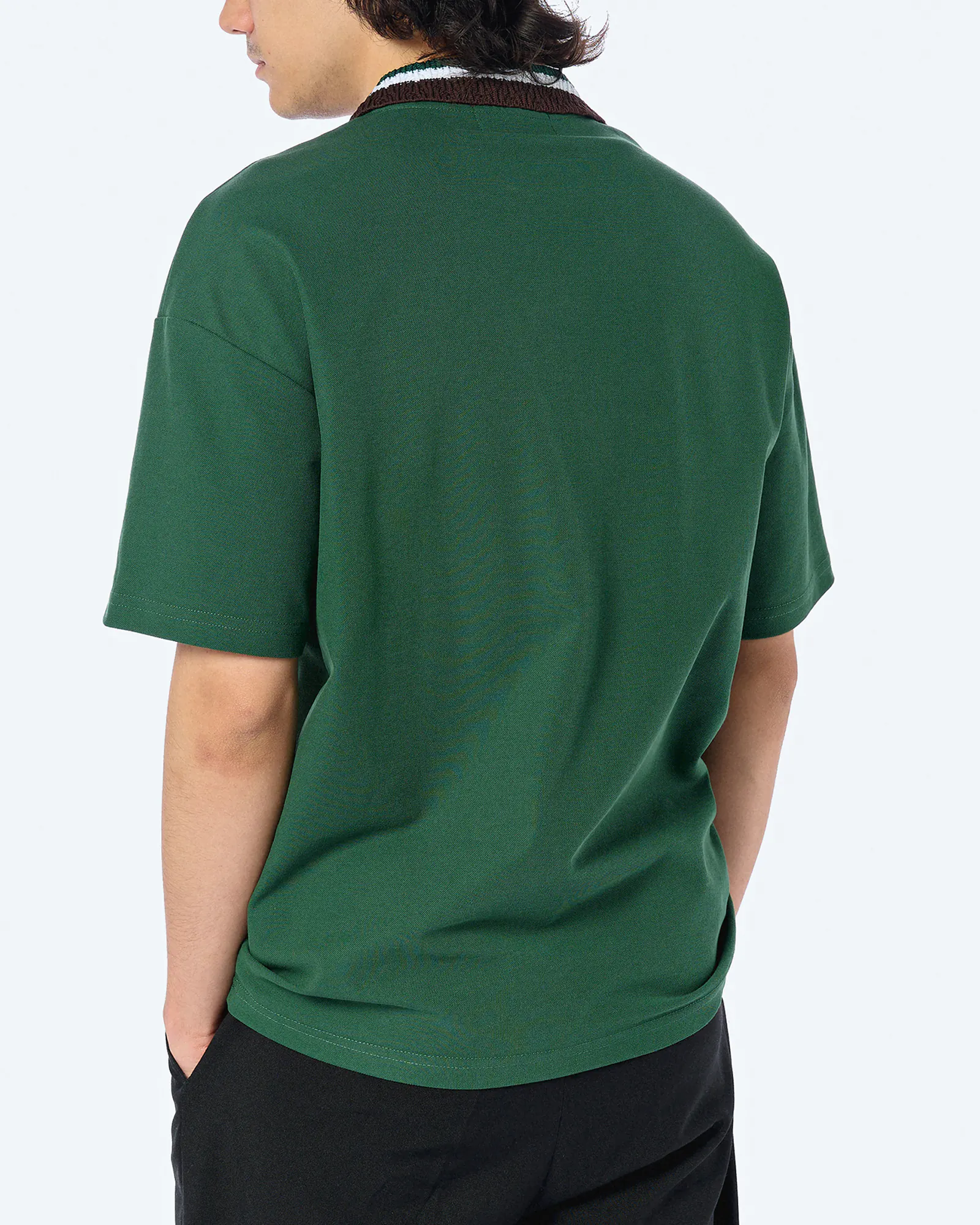 Another Cotton ACL Knit Collar Oversized Polo Green Another Cotton ACL Knit Collar Oversized Polo Green