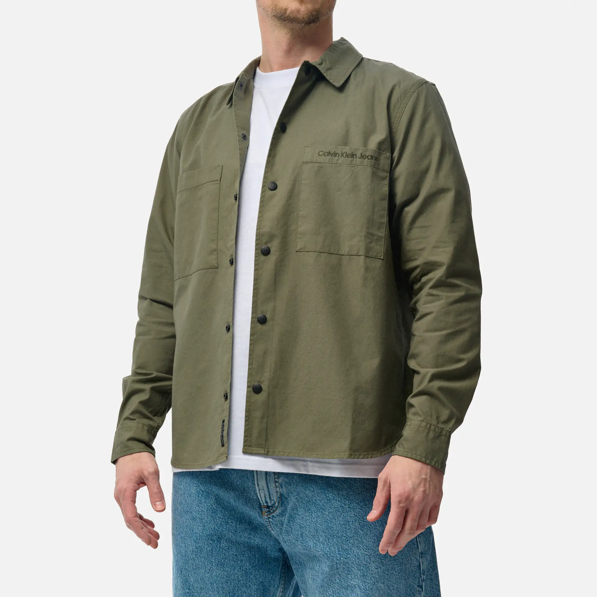 Calvin Klein Jeans Relaxed Overshirt Dusty Olive