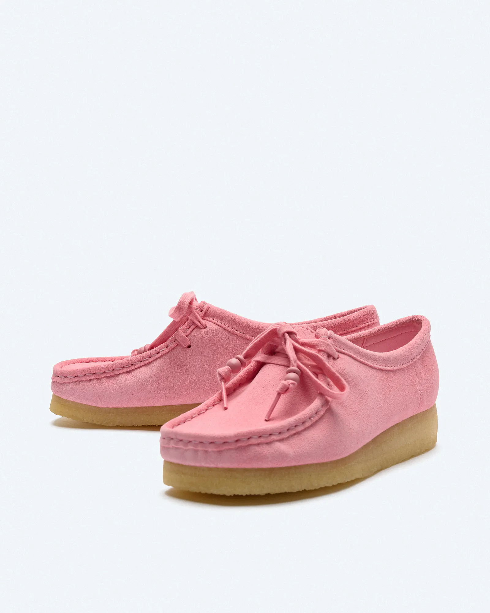 Clarks Women's Wallabee Suede Shoes Candy Pink