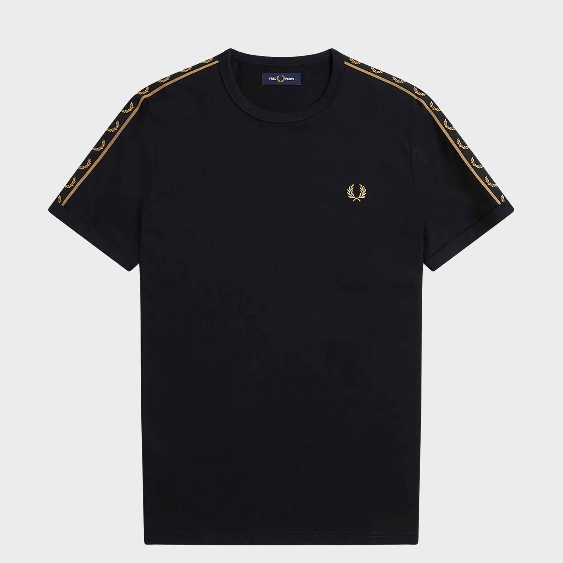 Fred Perry Contrast Tape Ringer T-Shirt Black/Black