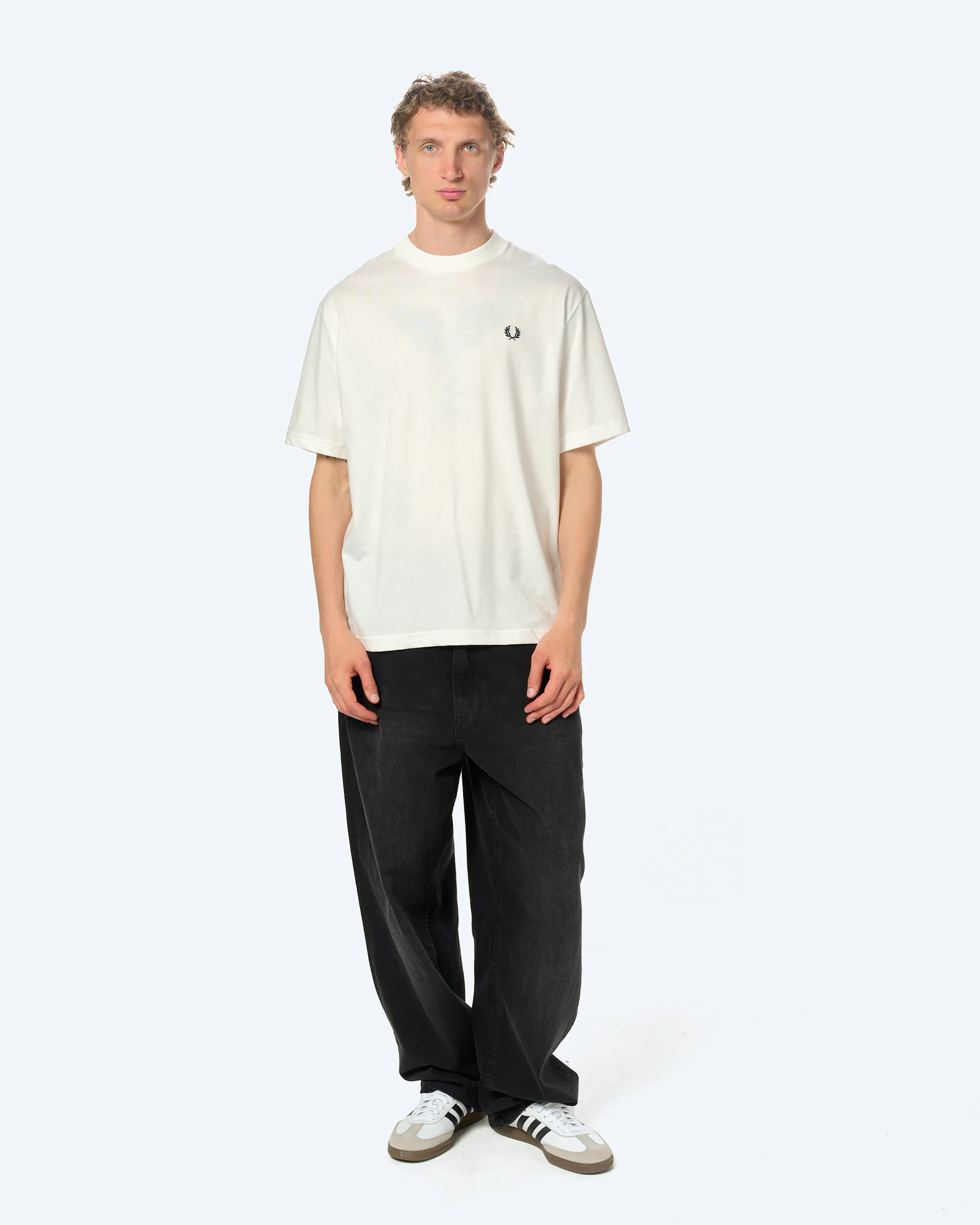 Fred Perry Backprint Fred Perry Text T-Shirt Snow White