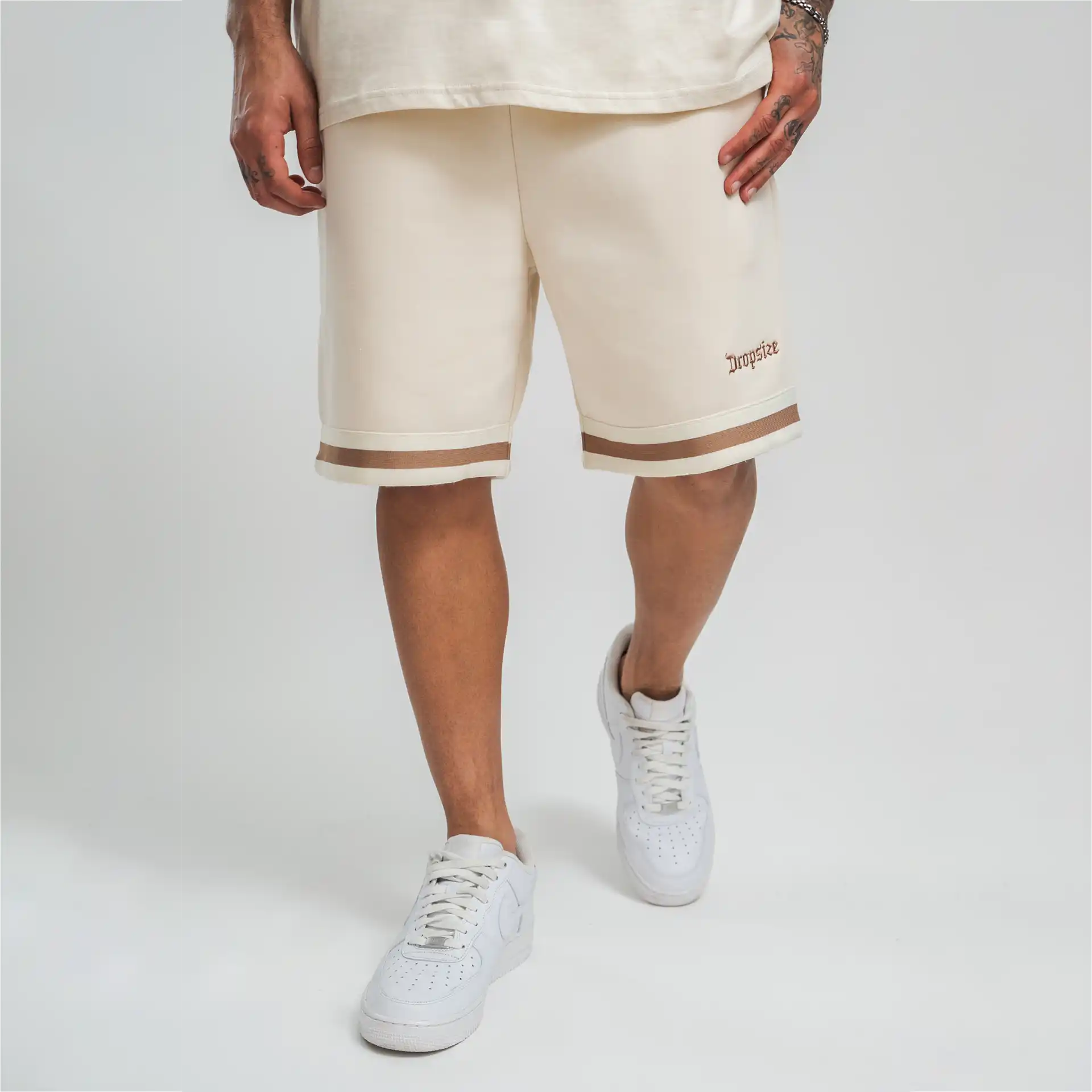 Dropsize Stripe Shorts V2 Coconut/Brown