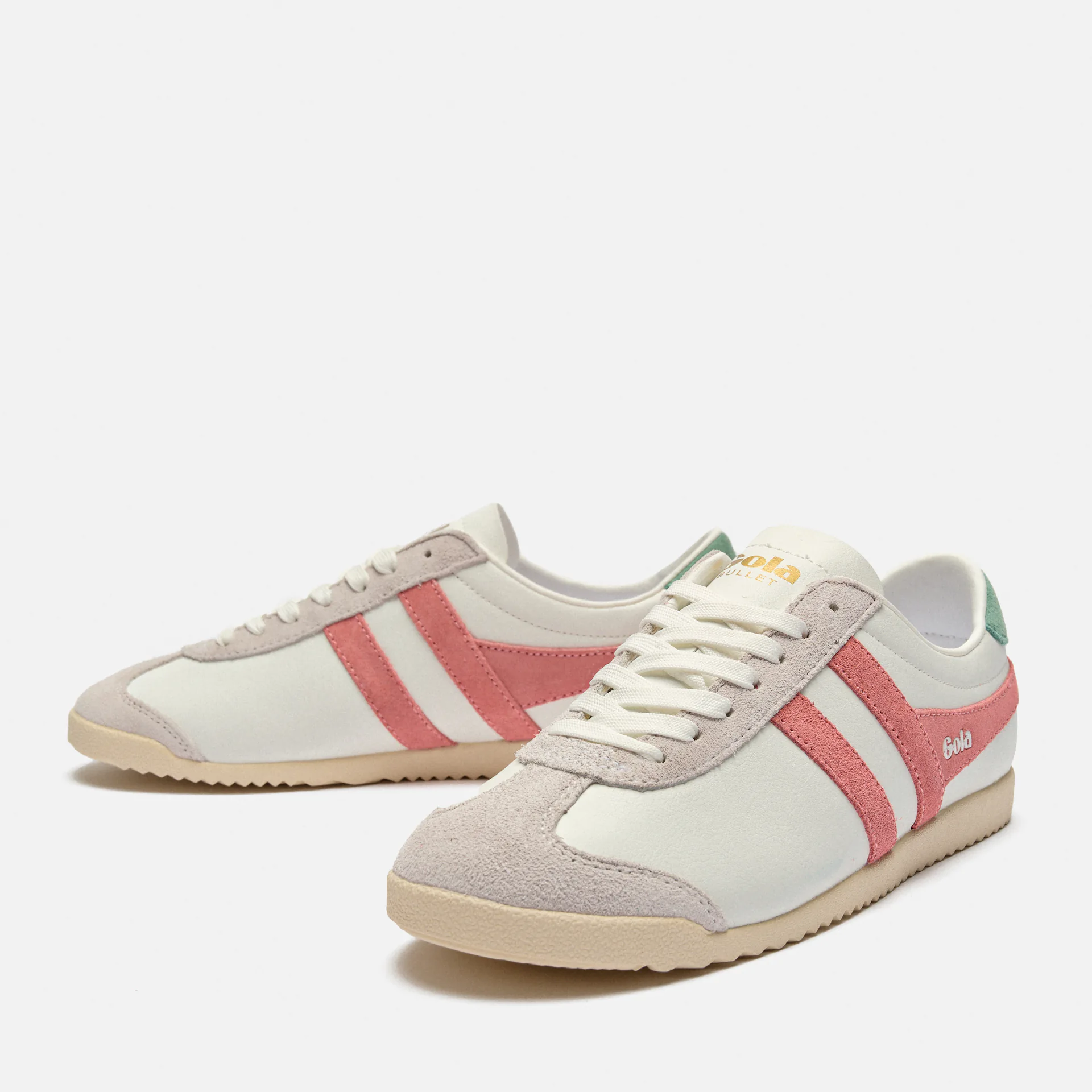 Gola Bullet Pure Sneaker White/Coral Pink/Green Mist