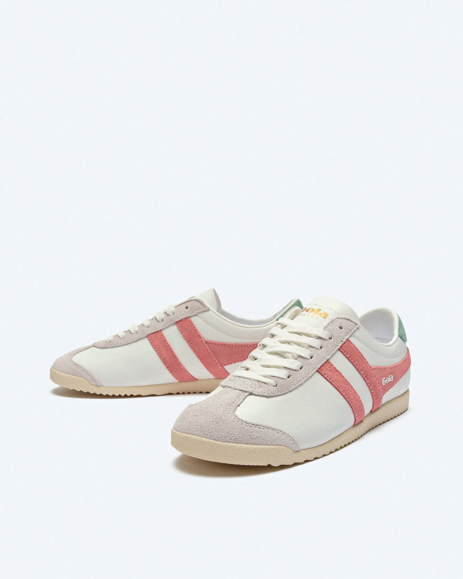 Gola Bullet Pure Sneaker White/Coral Pink/Green Mist Gola Bullet Pure Sneaker White/Coral Pink/Green Mist