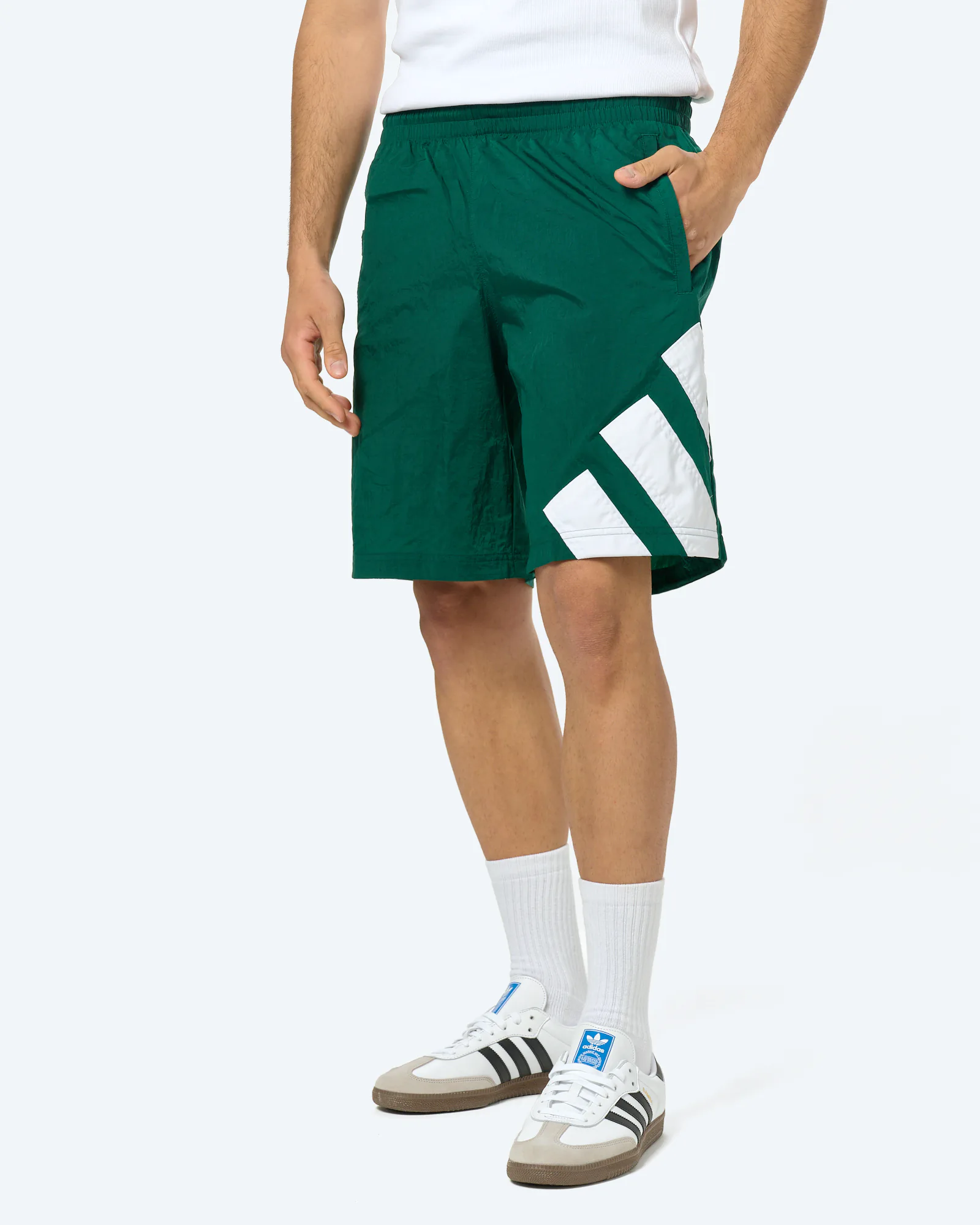 adidas Adicolor Blocked Shorts Core Green/White