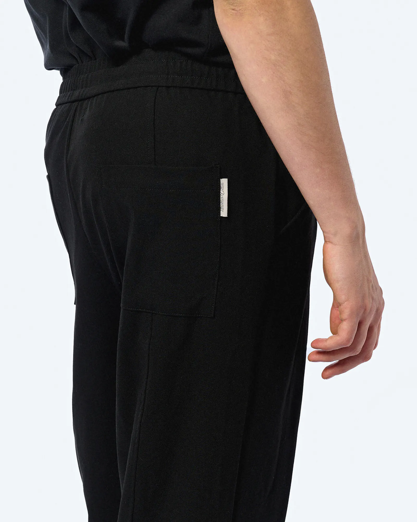 Another Cotton Regular Pleated Trousers Black