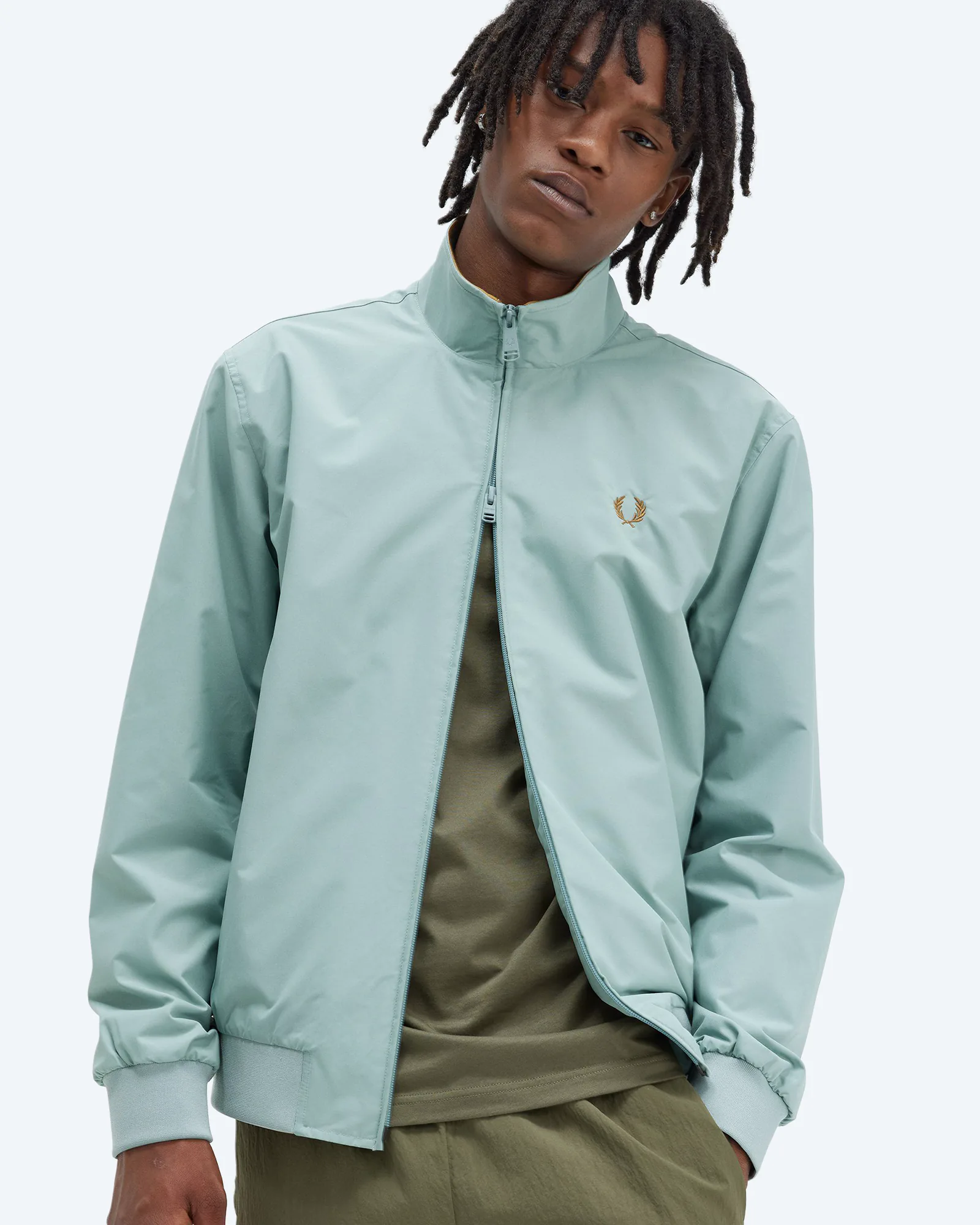 Fred Perry Brentham Jacket Silver Blue