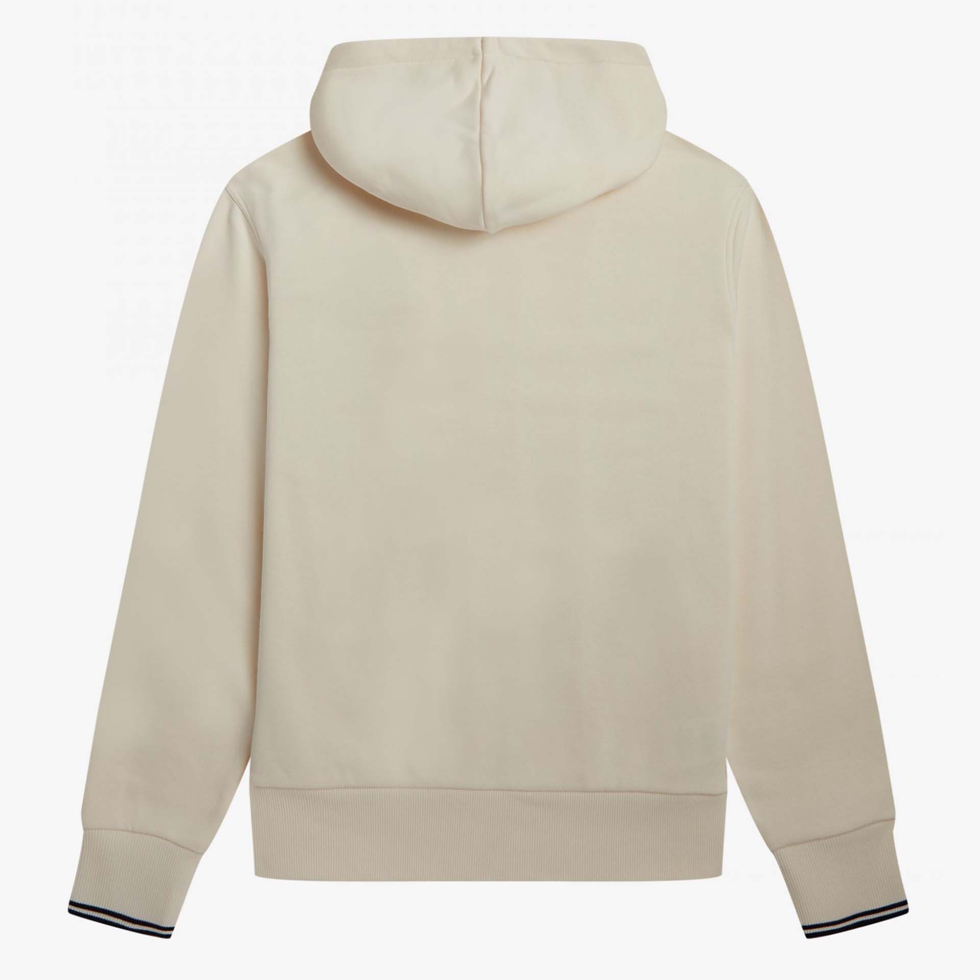 Fred Perry Hooded Zip Through Sweatshirt Ecru